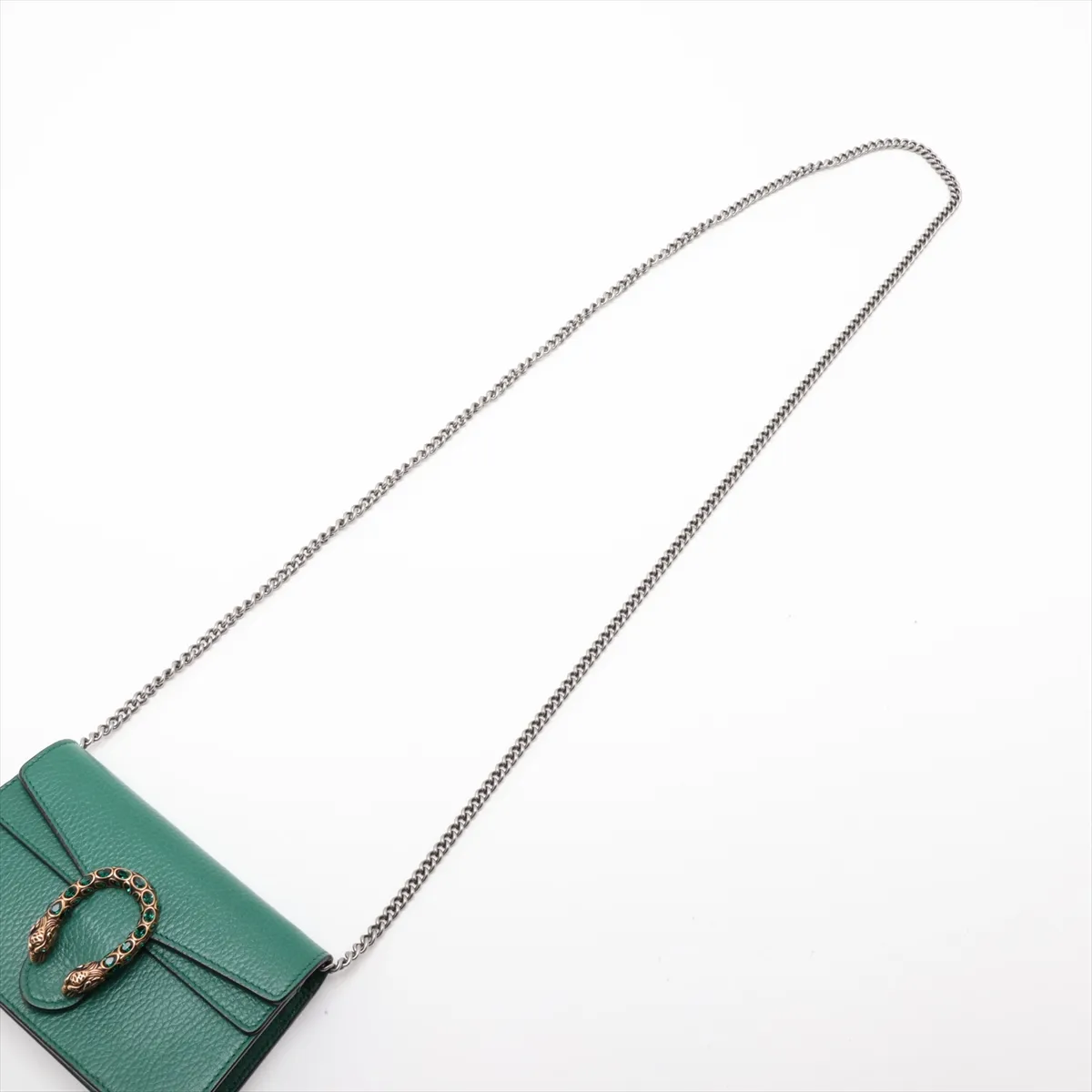 Dionysus 476432 Leather Chain Shoulder Bag, Green — view 5