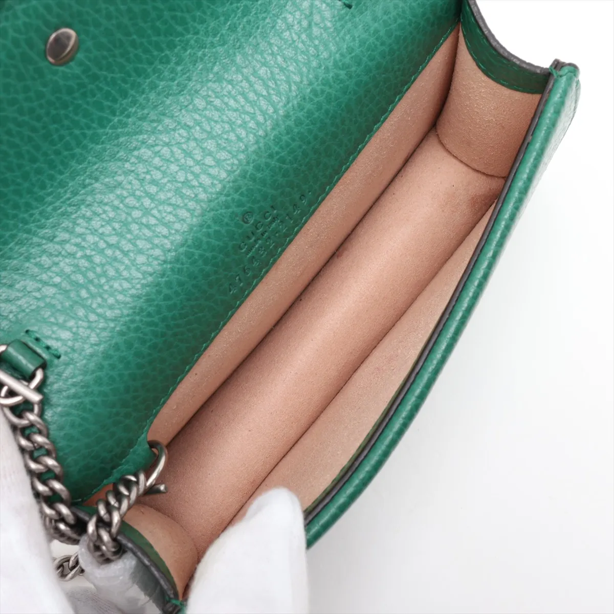 Dionysus 476432 Leather Chain Shoulder Bag, Green — view 6