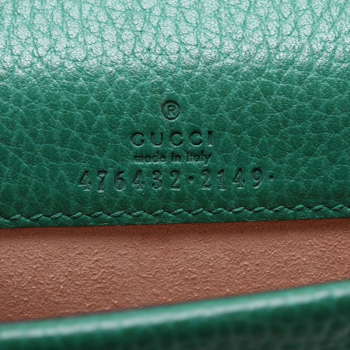 Dionysus 476432 Leather Chain Shoulder Bag, Green — view 7