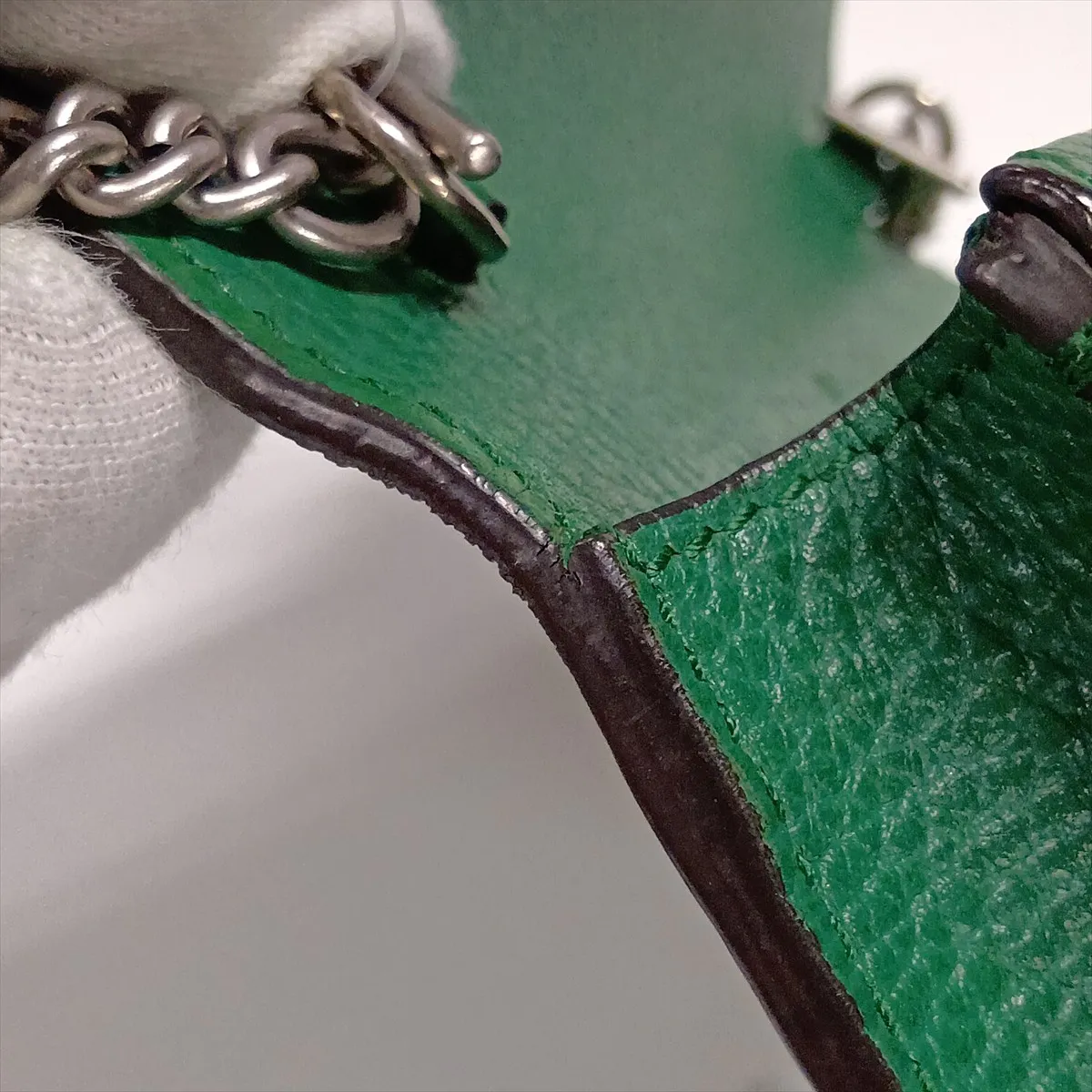 Dionysus 476432 Leather Chain Shoulder Bag, Green — view 9