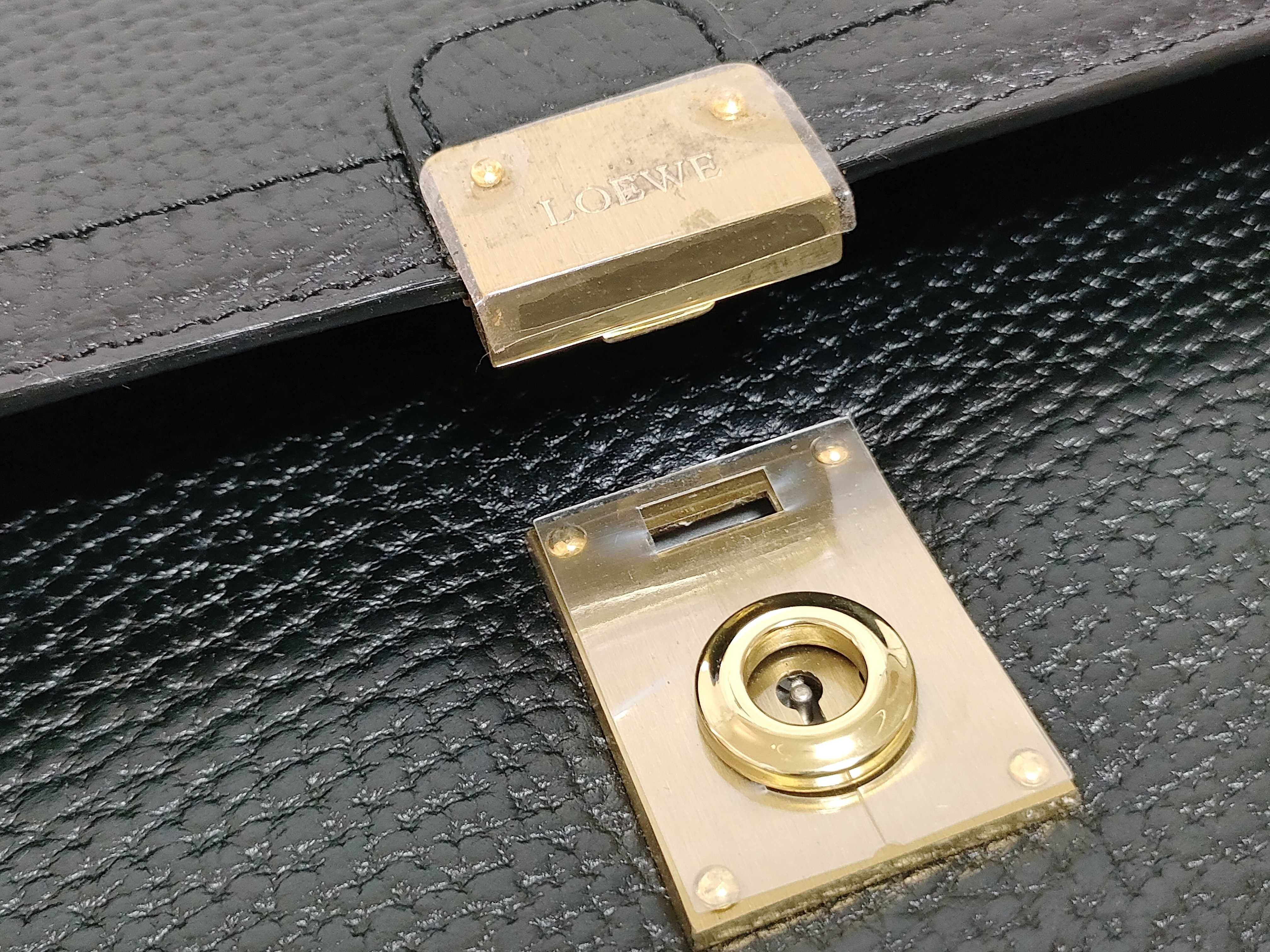 bag, Loewe 1846 Anagram, black briefcase, business bag with lock. — view 14