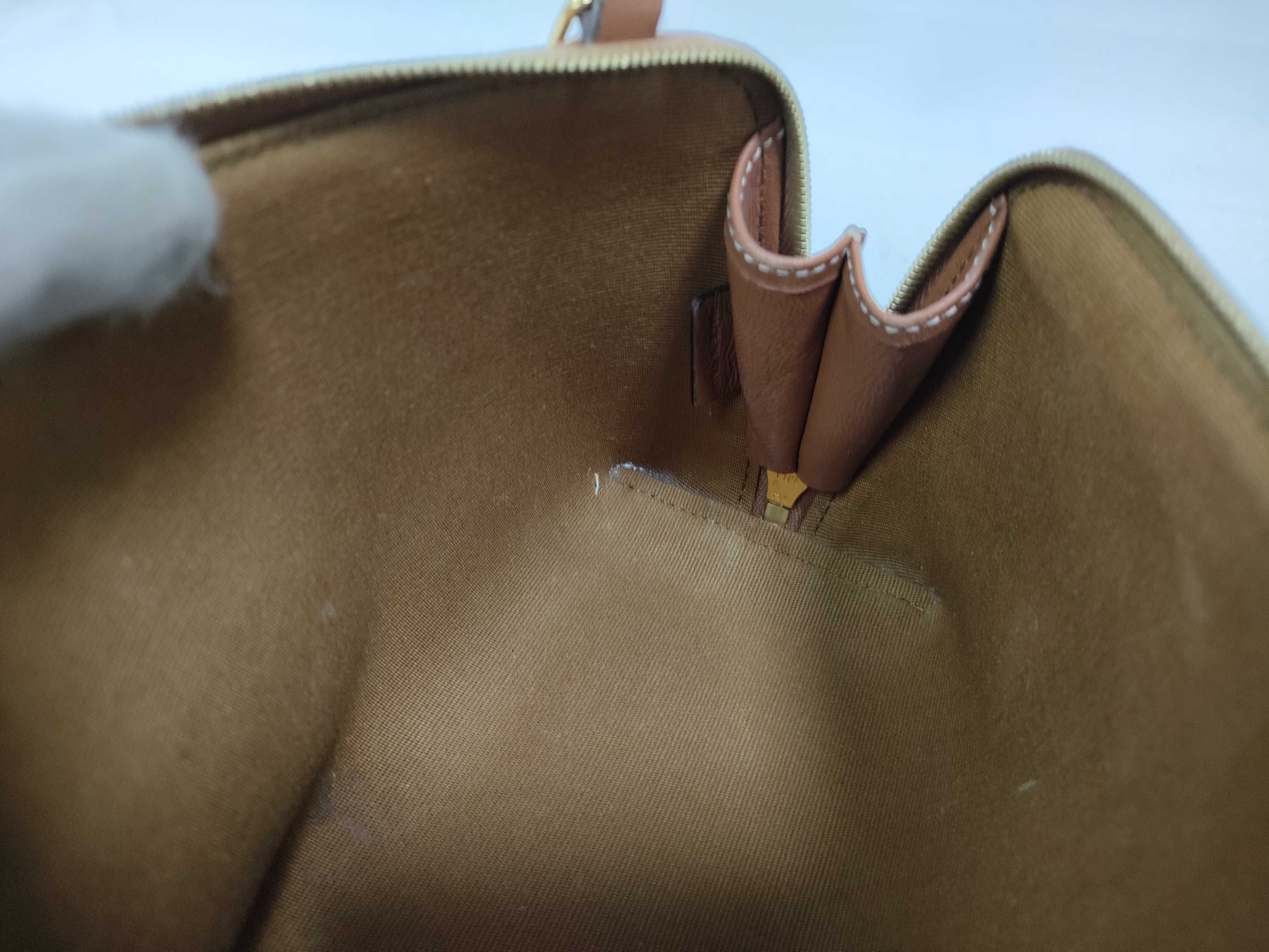 Triomphe Mini Chain Shoulder Bag in Brown Coated Canvas — view 12