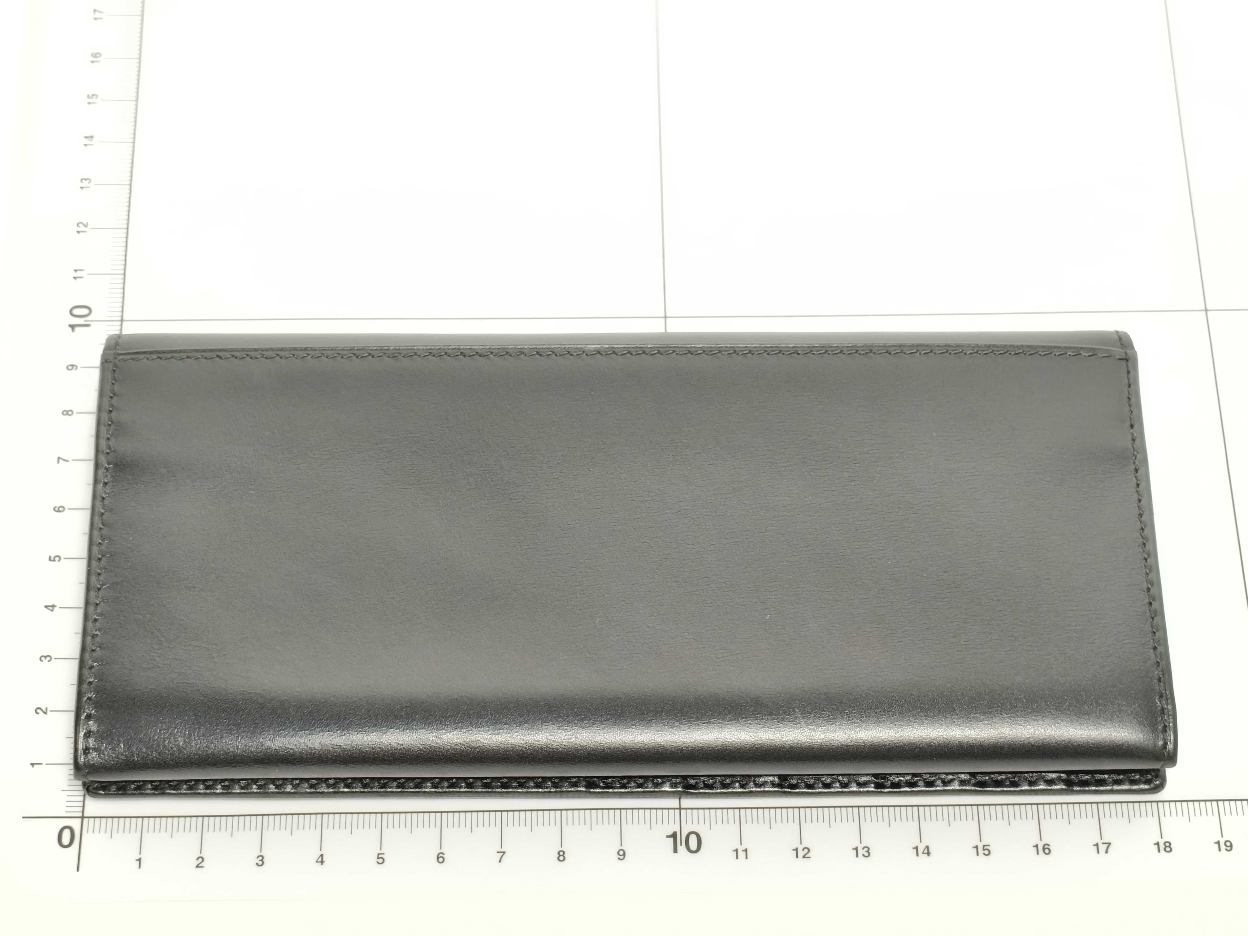 Black Leather Long Wallet — view 2