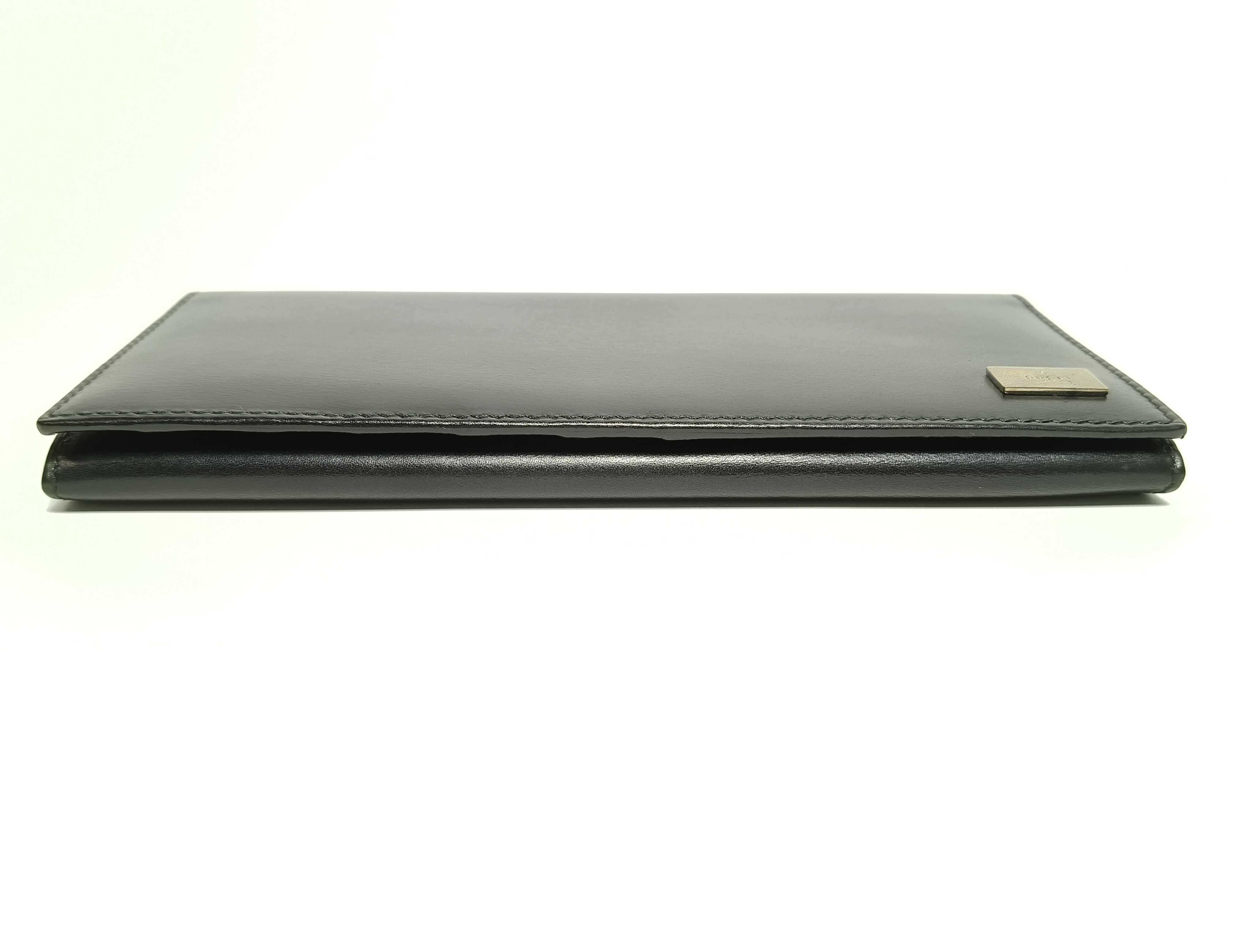 Black Leather Long Wallet — view 3
