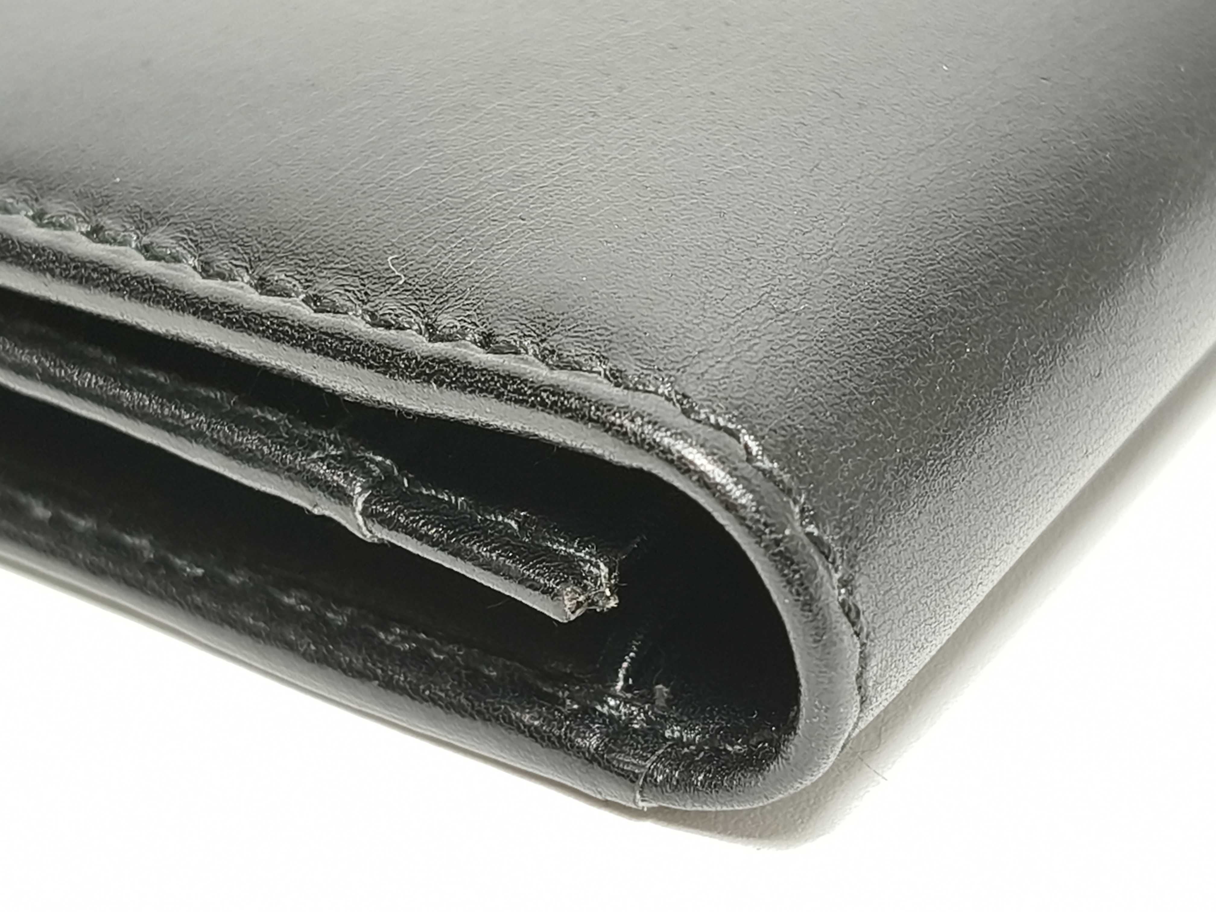 Black Leather Long Wallet — view 4