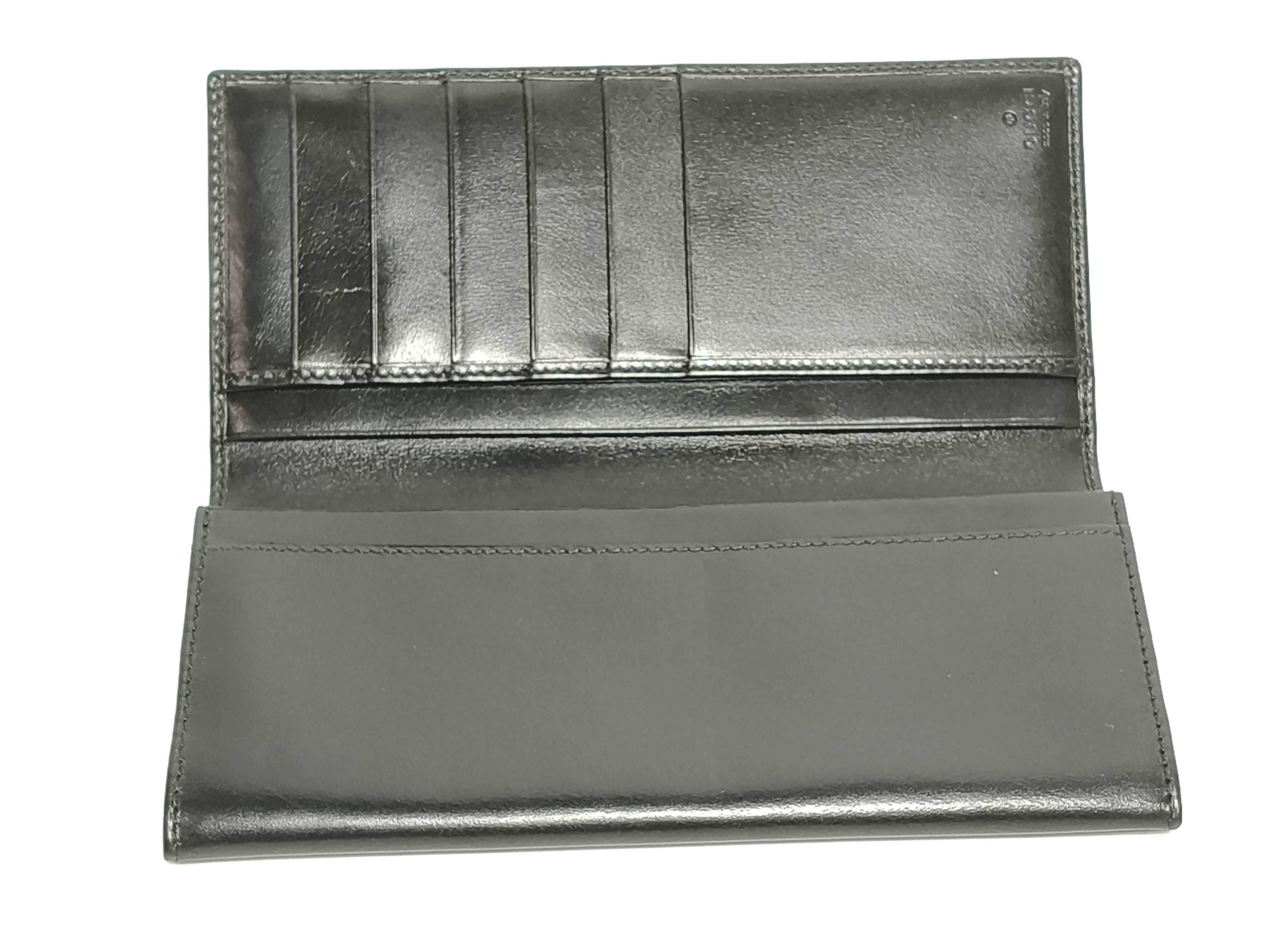 Black Leather Long Wallet — view 7