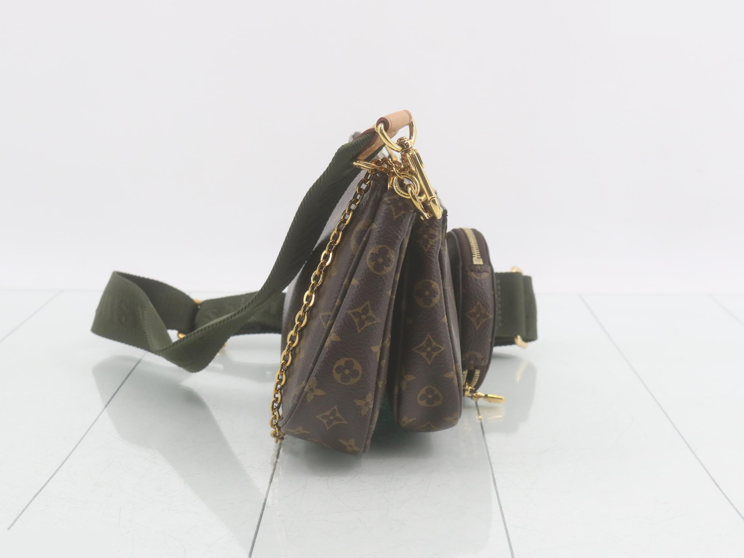 Multipochette Accessoires Khaki 2-Way Shoulder Bag with Pouch — view 4