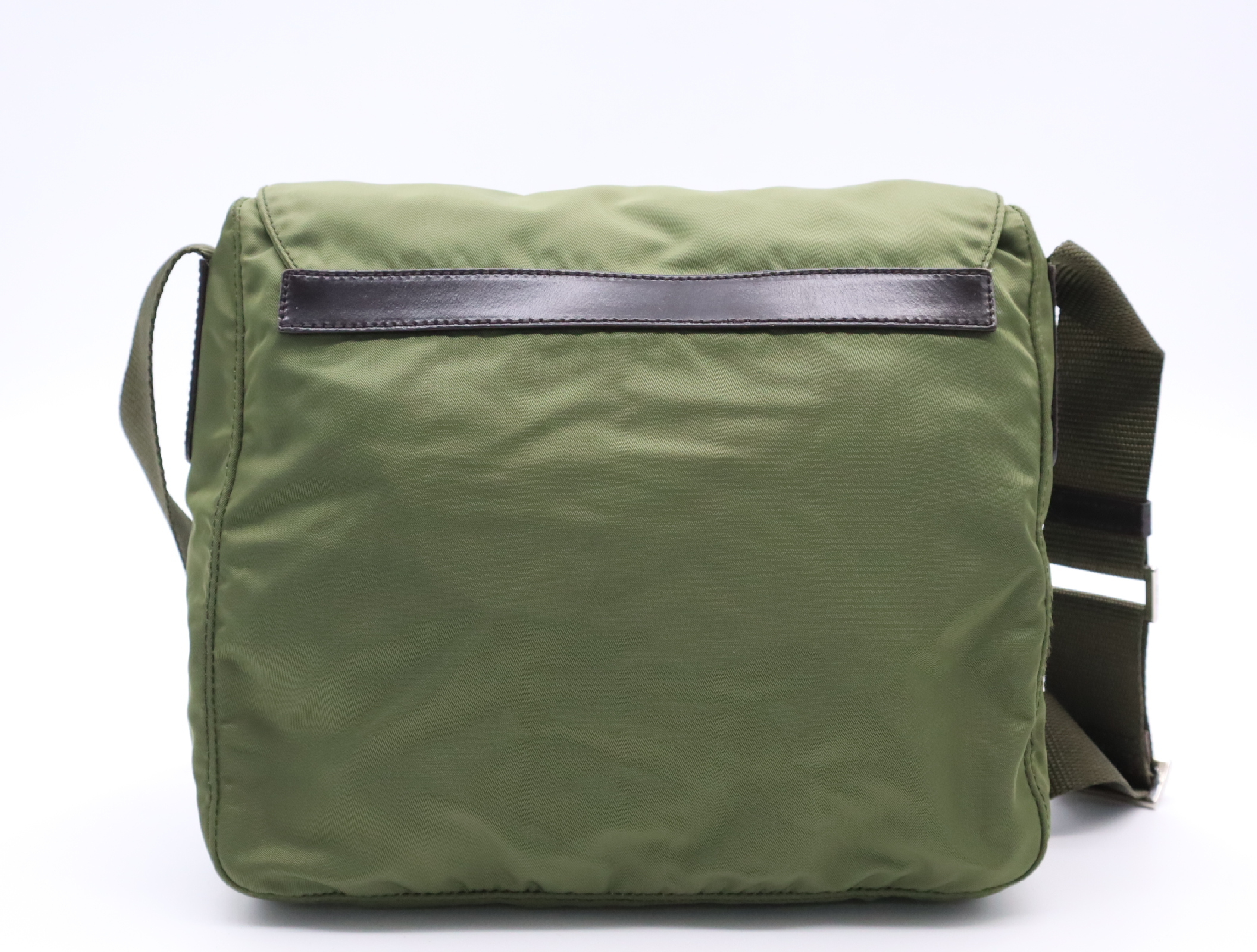 BT8994 Triangle Logo Khaki Shoulder Bag with Guarantee Card and Dust Bag — view 2