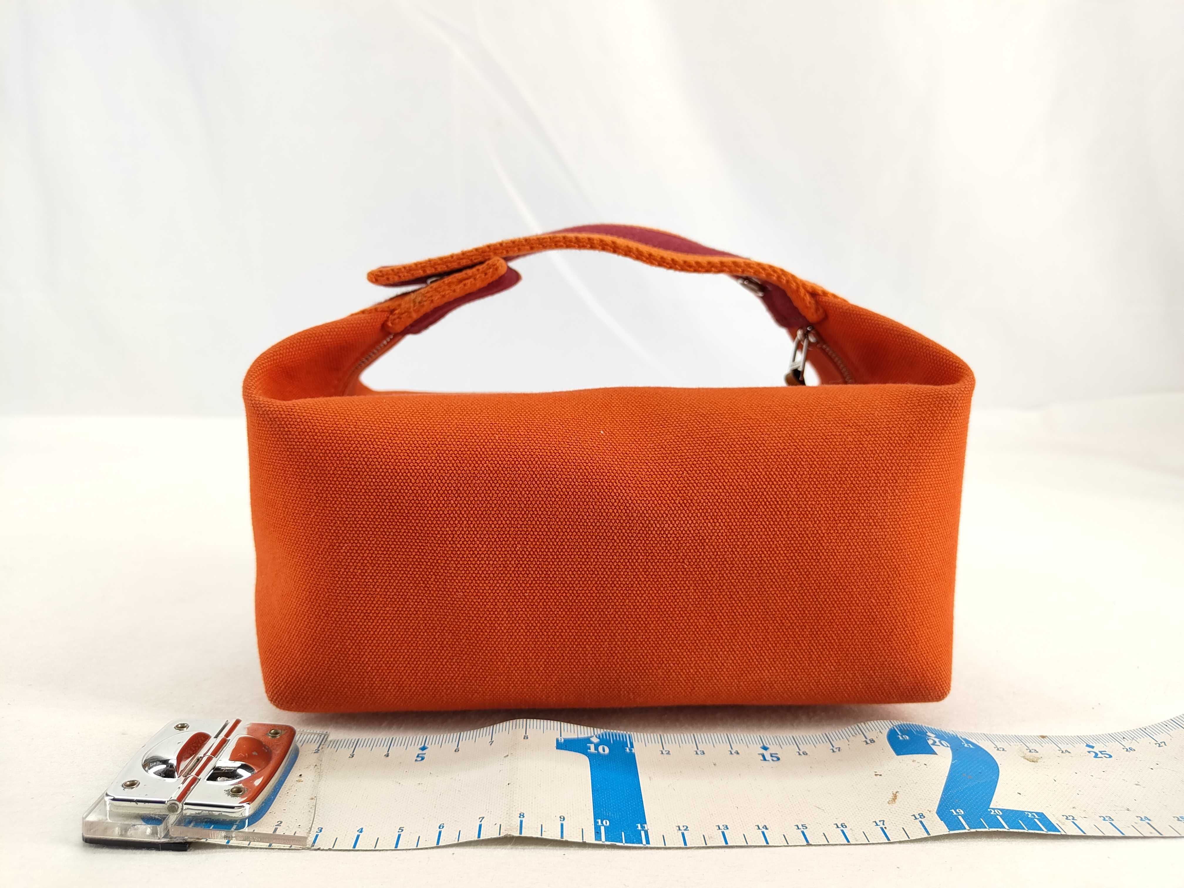 Brides à Black GM Canvas Orange Silver Hardware Pouch — view 2