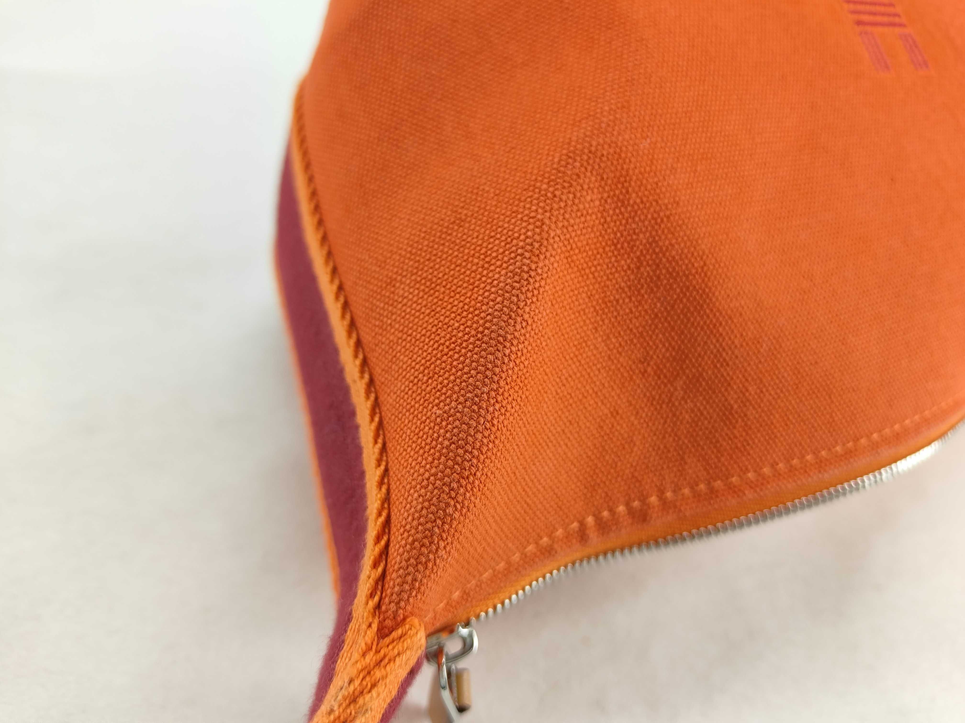 Brides à Black GM Canvas Orange Silver Hardware Pouch — view 14