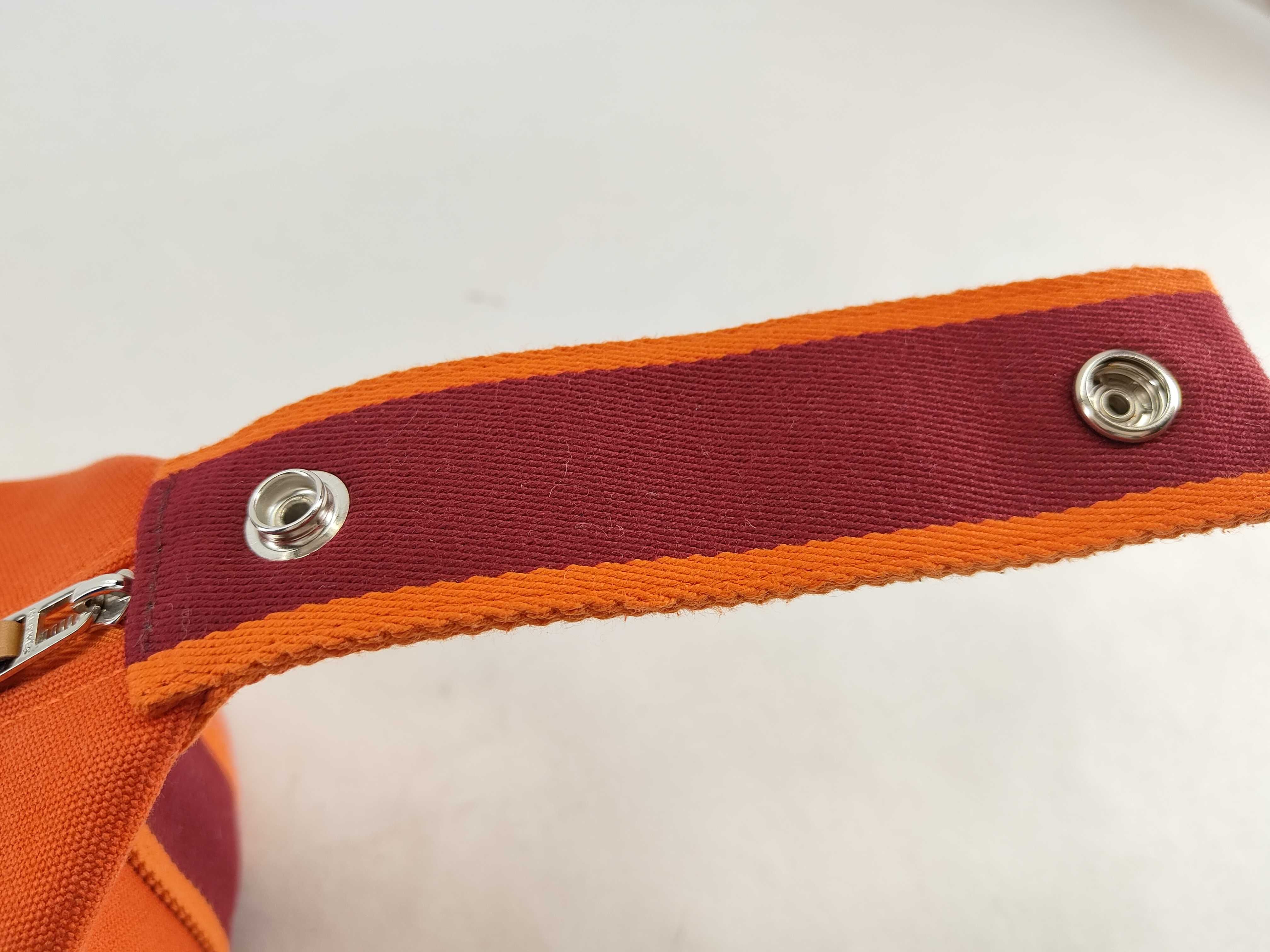 Brides à Black GM Canvas Orange Silver Hardware Pouch — view 5