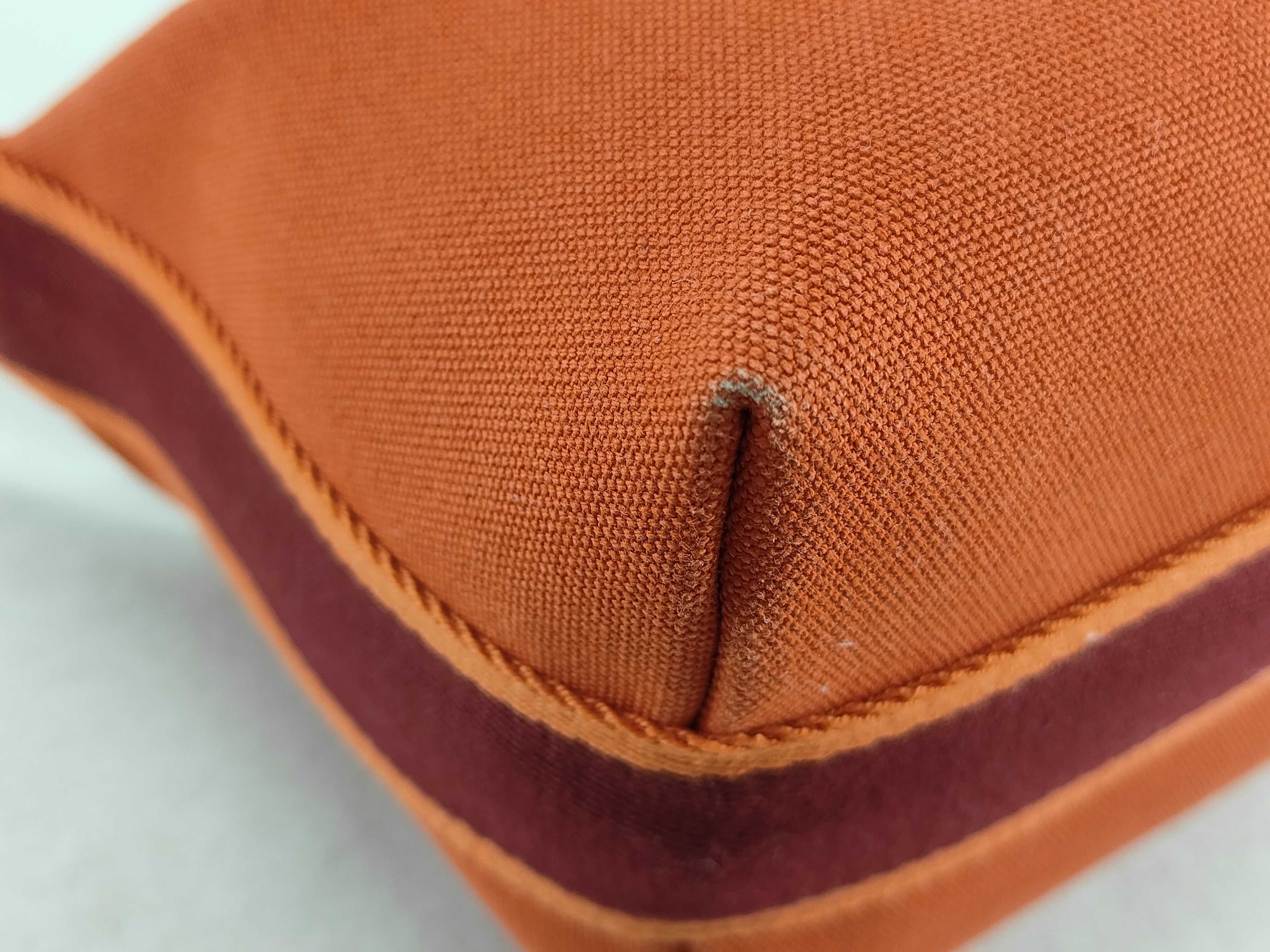 Brides à Black GM Canvas Orange Silver Hardware Pouch — view 7