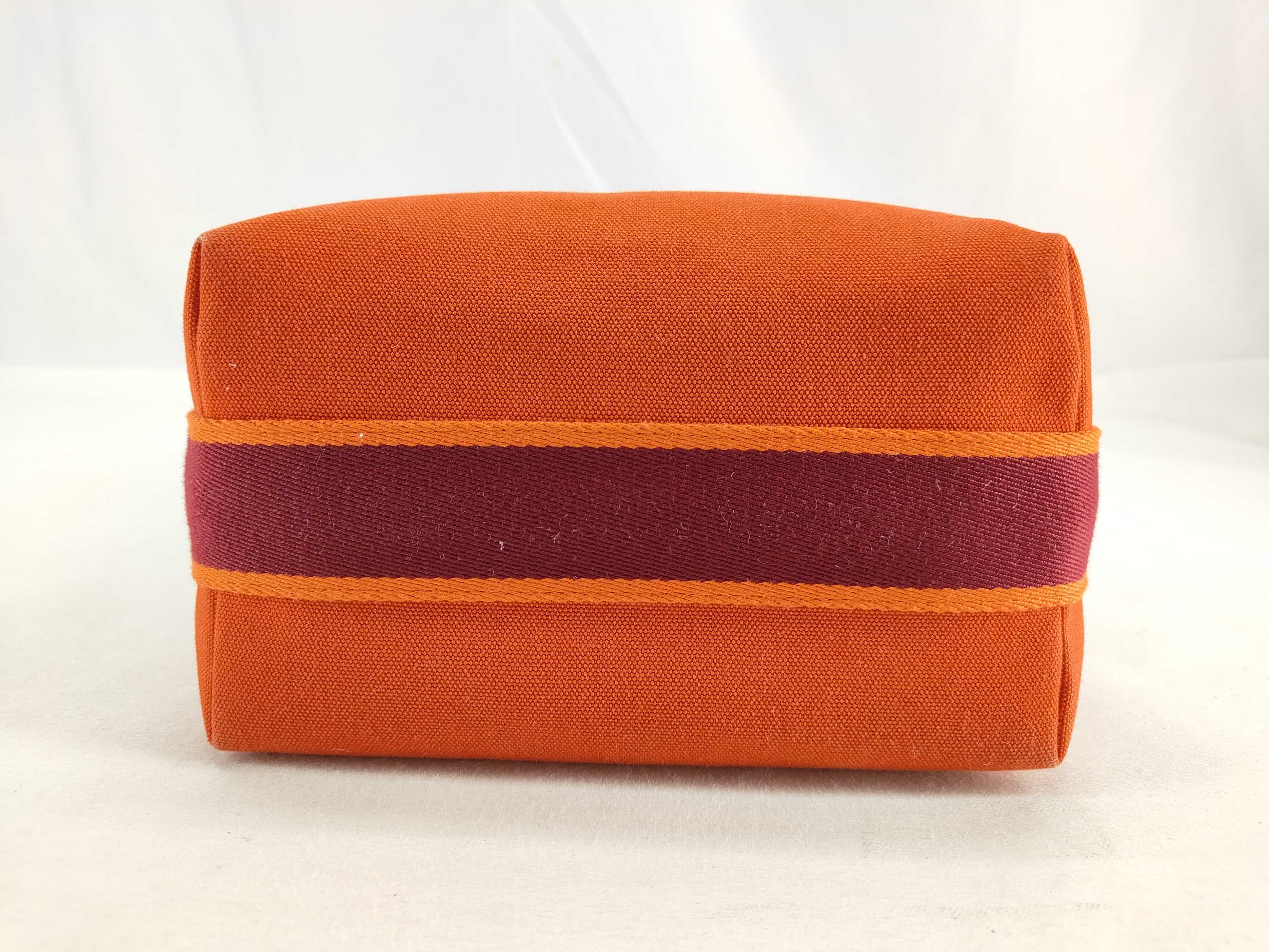 Brides à Black GM Canvas Orange Silver Hardware Pouch — view 8