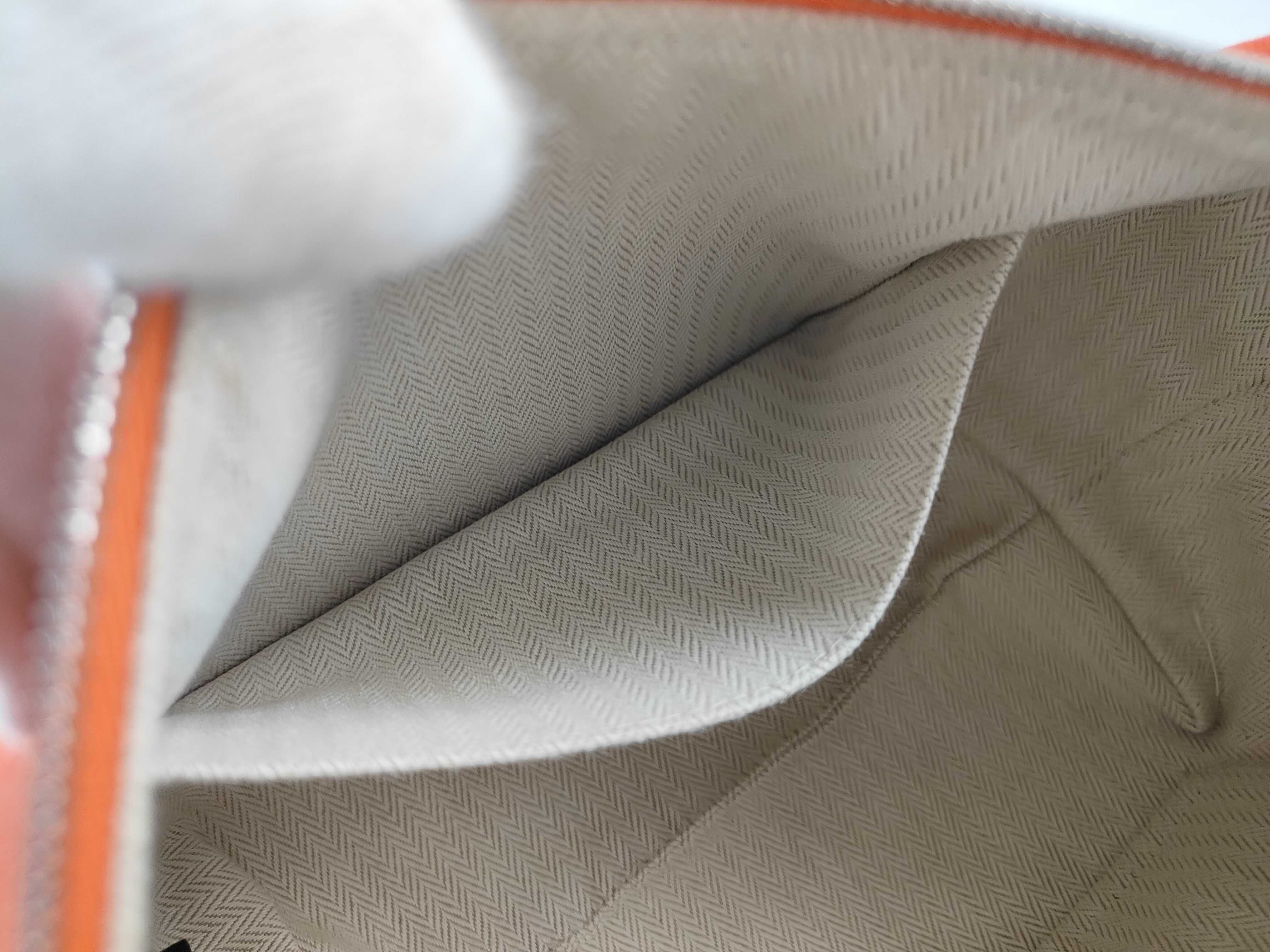 Brides à Black GM Canvas Orange Silver Hardware Pouch — view 10