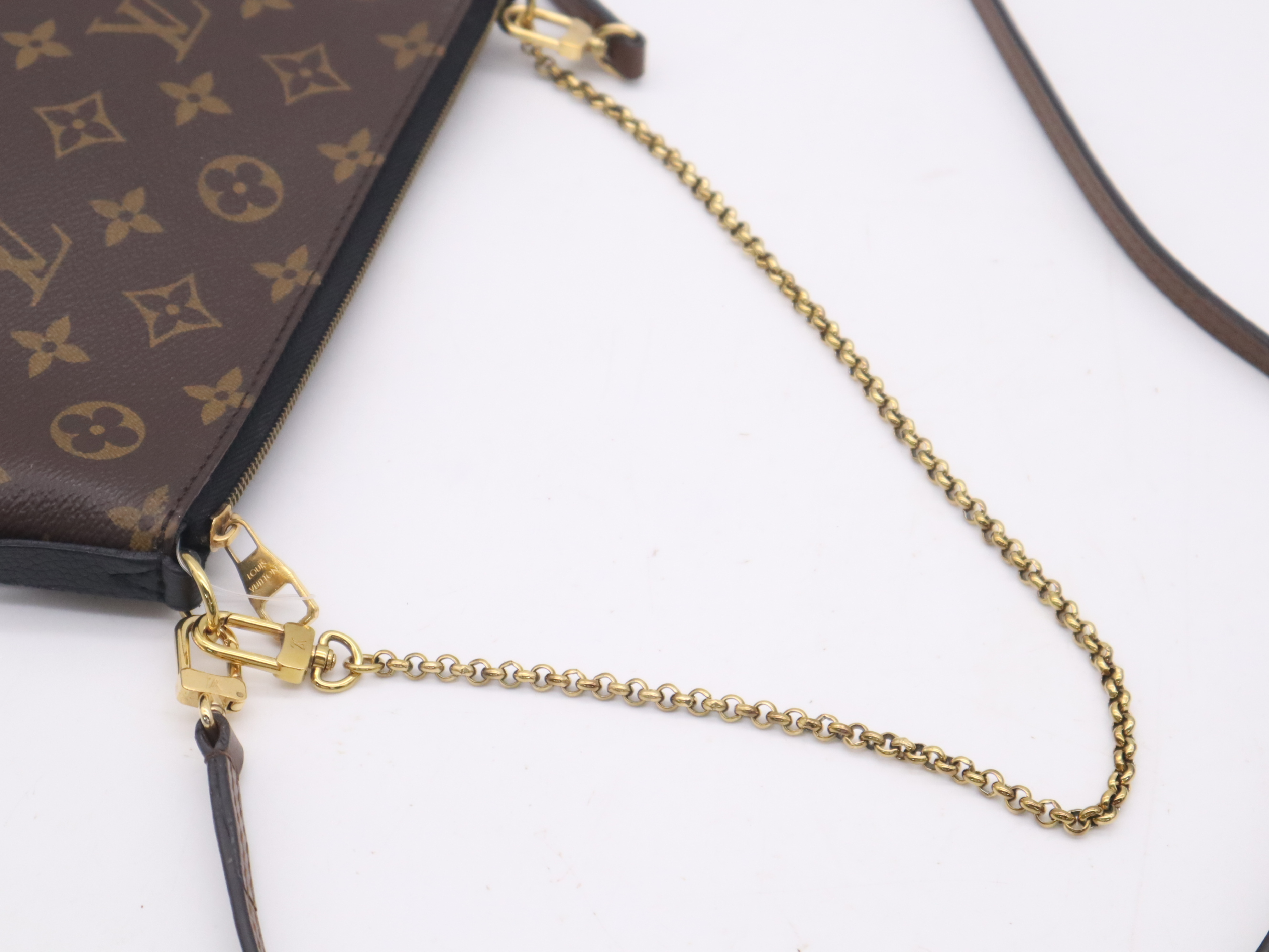M41639 Monogram Pallas Clutch Noir with 2 Shoulder Straps, RFID verified. — view 6