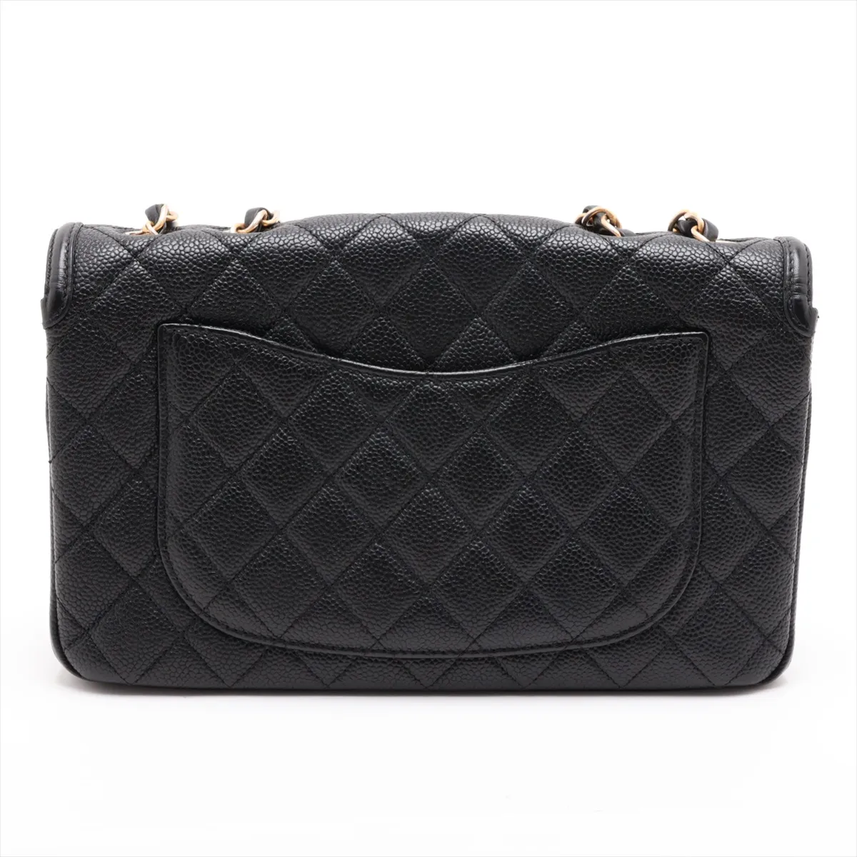 CC Filigree Caviar Skin Single Flap Double Chain Bag, Black with Gold Hardware, 24731957, serial number in the 24 range. — view 2