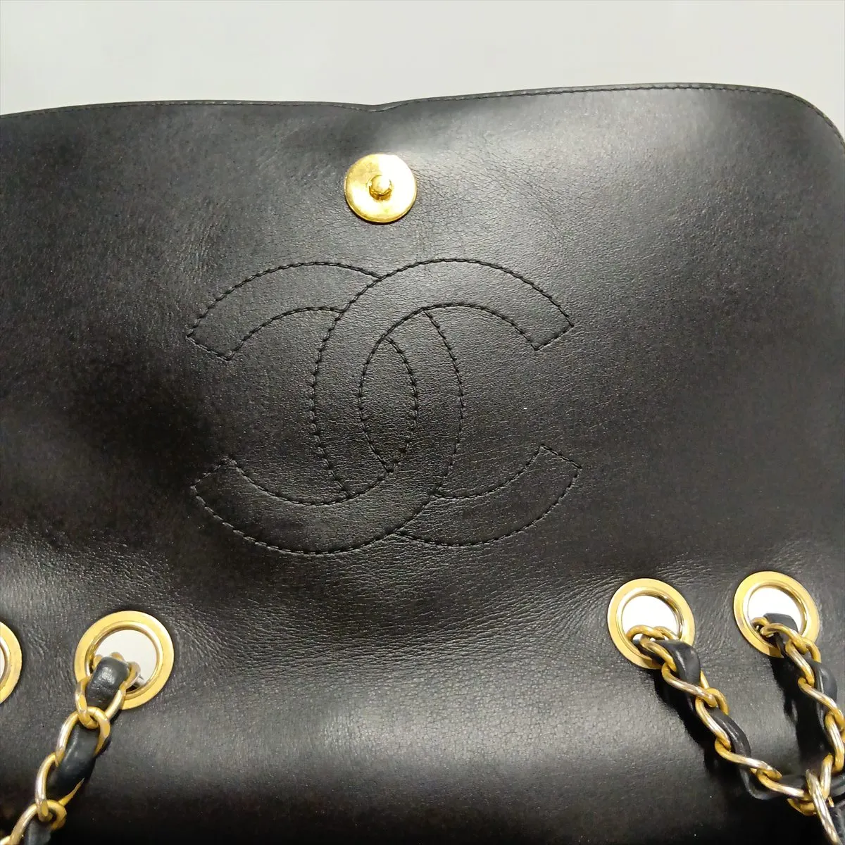 CC Filigree Caviar Skin Single Flap Double Chain Bag, Black with Gold Hardware, 24731957, serial number in the 24 range. — view 11