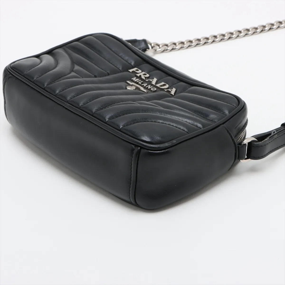 diagram leather chain shoulder bag black — view 3