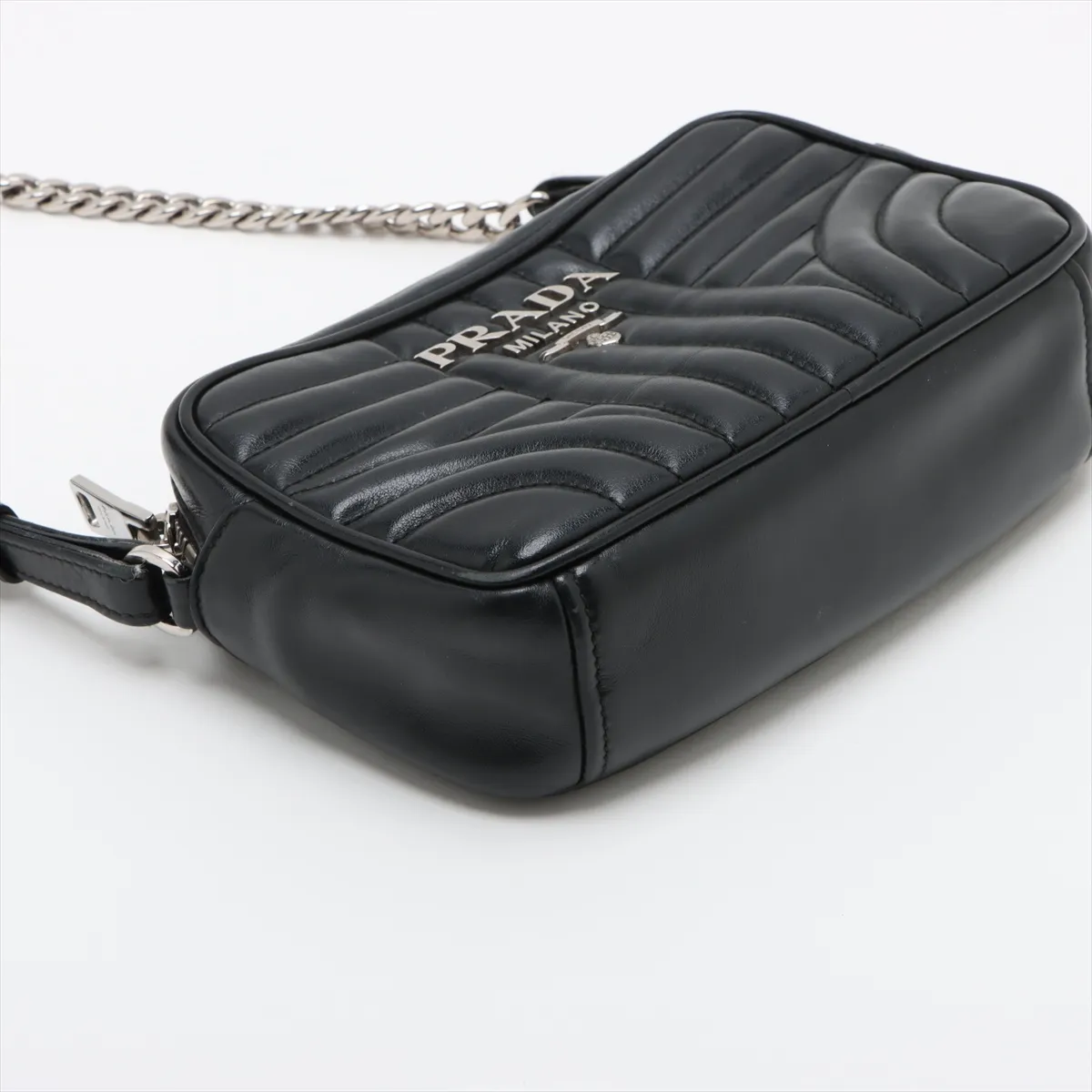 diagram leather chain shoulder bag black — view 4