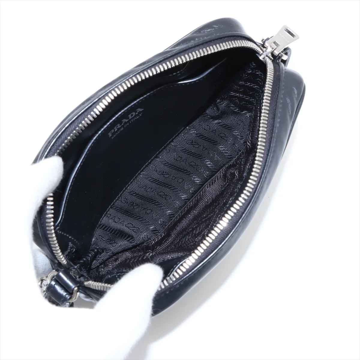 diagram leather chain shoulder bag black — view 6