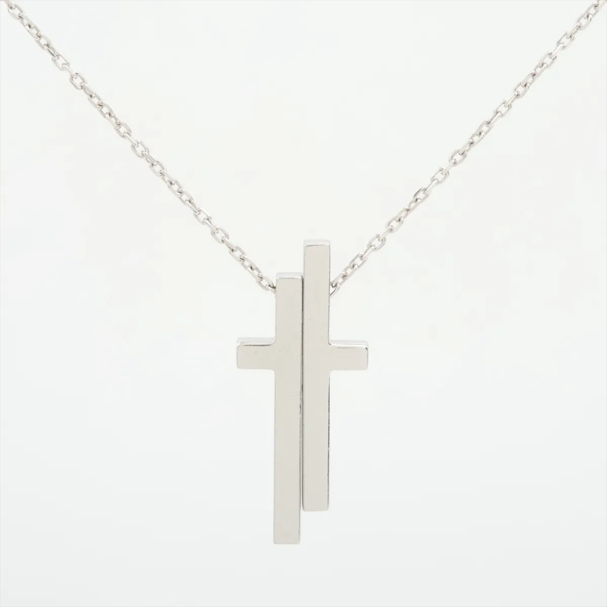 Separate Cross Diamond Necklace 750(WG) 9.6g Metal thread — view 2