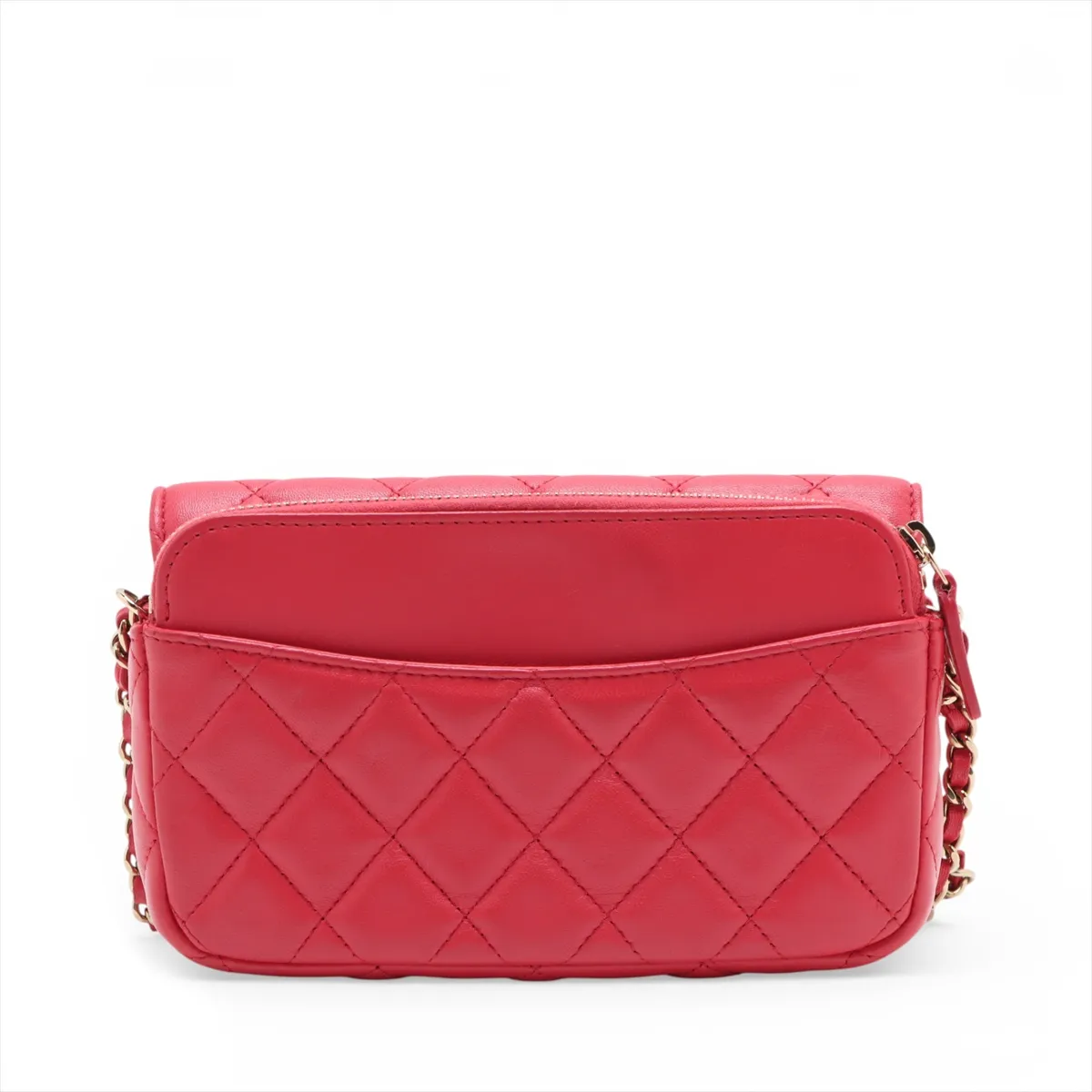 Matelassé Lambskin Chain Wallet, Pink, Gold Hardware, U735TPBA, ​​Random Serial Number — view 2