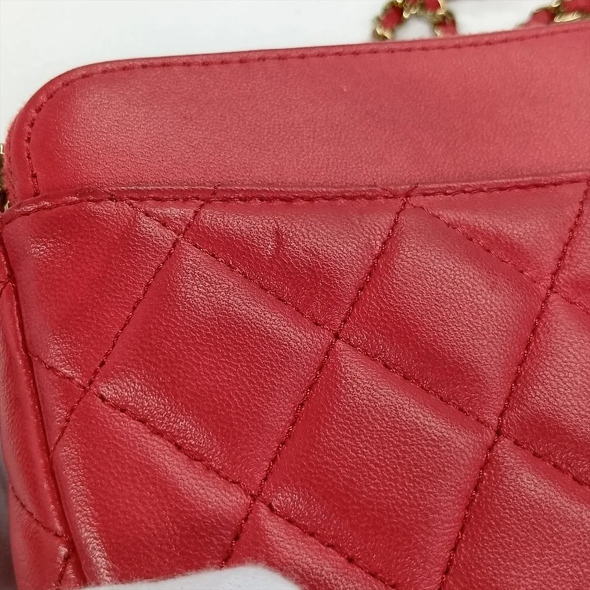 Matelassé Lambskin Chain Wallet, Pink, Gold Hardware, U735TPBA, ​​Random Serial Number — view 14