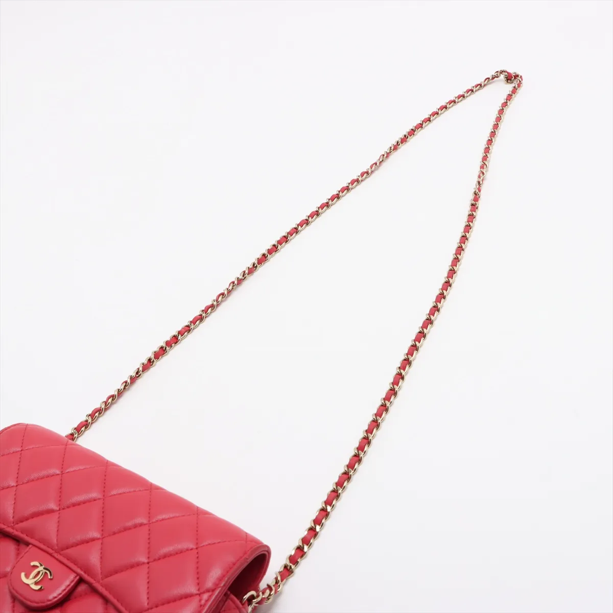 Matelassé Lambskin Chain Wallet, Pink, Gold Hardware, U735TPBA, ​​Random Serial Number — view 5