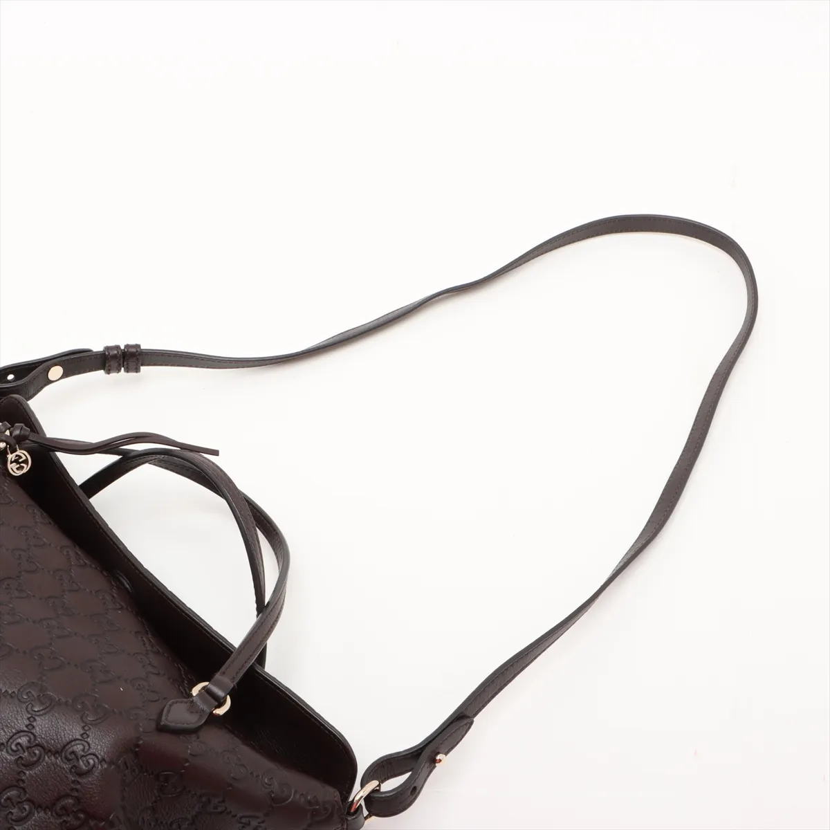 Guccisima Brie Leather 2WAY Handbag Brown 353120 — view 7