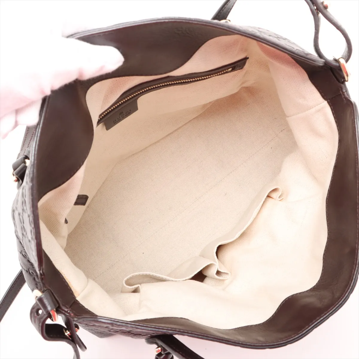 Guccisima Brie Leather 2WAY Handbag Brown 353120 — view 8