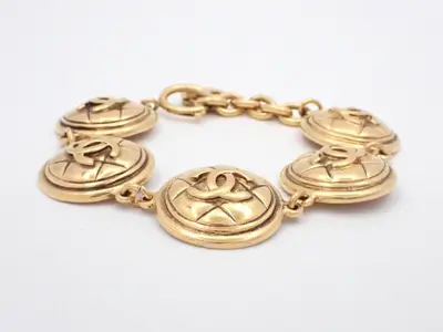 Coco Mark Matelassé Bracelet, engraved, wrist circumference approximately 22cm