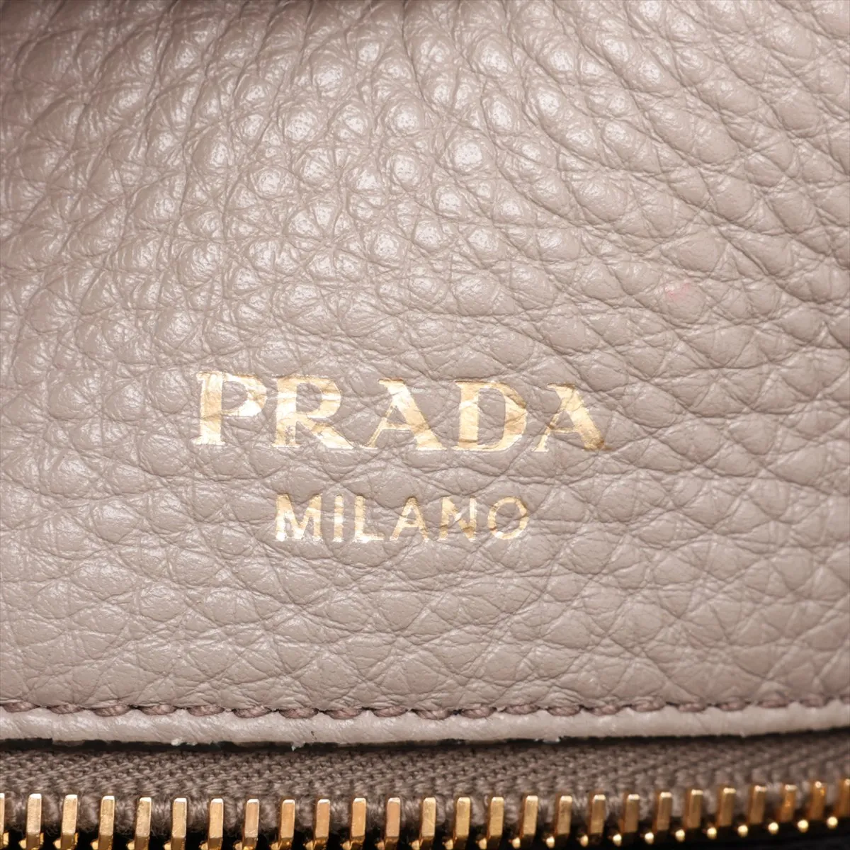 Vitello Daino 1BA157 Leather 2-Way Handbag, Gray — view 12