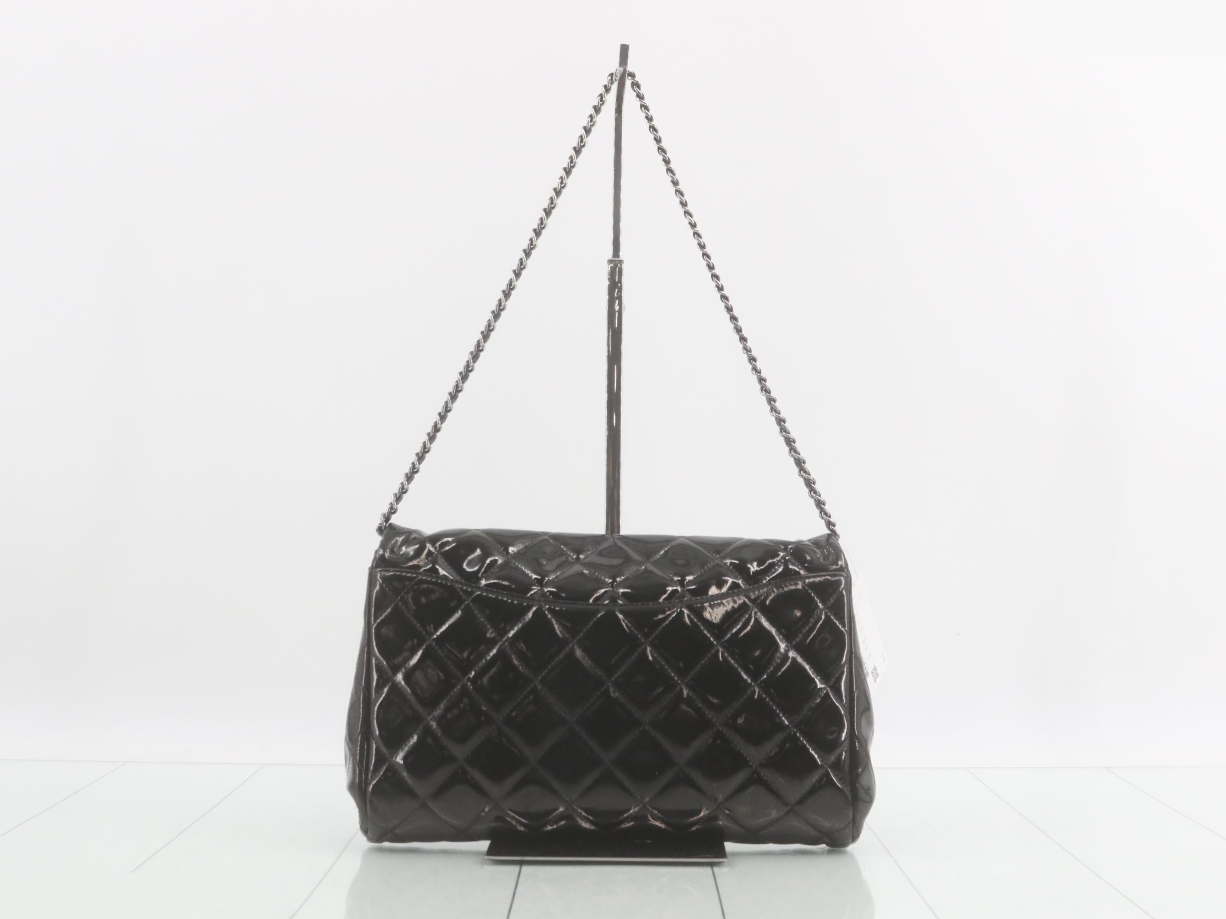 Matelassé Enamel Chain One-Shoulder Bag — view 2