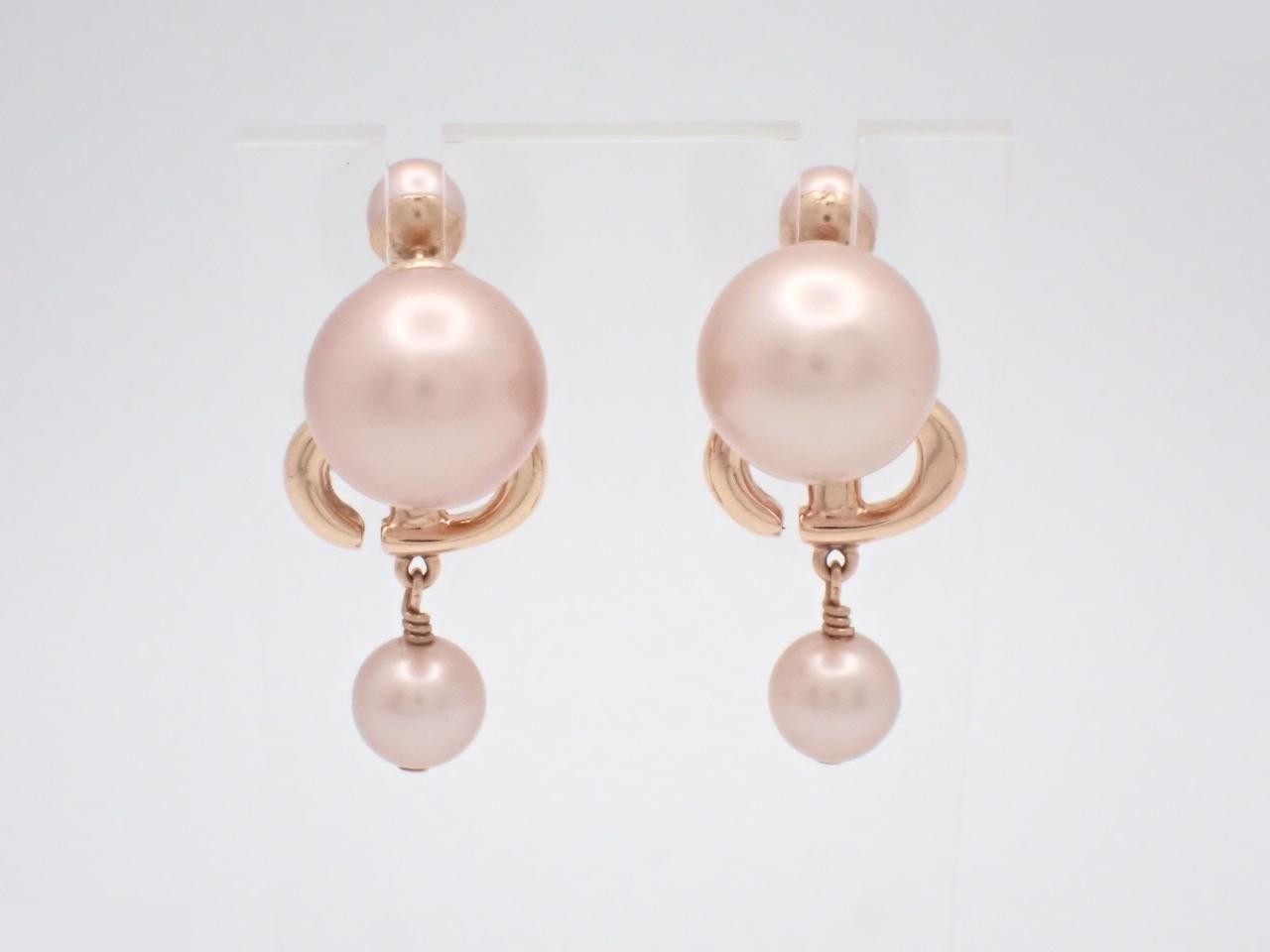Pink gold earrings — view 2