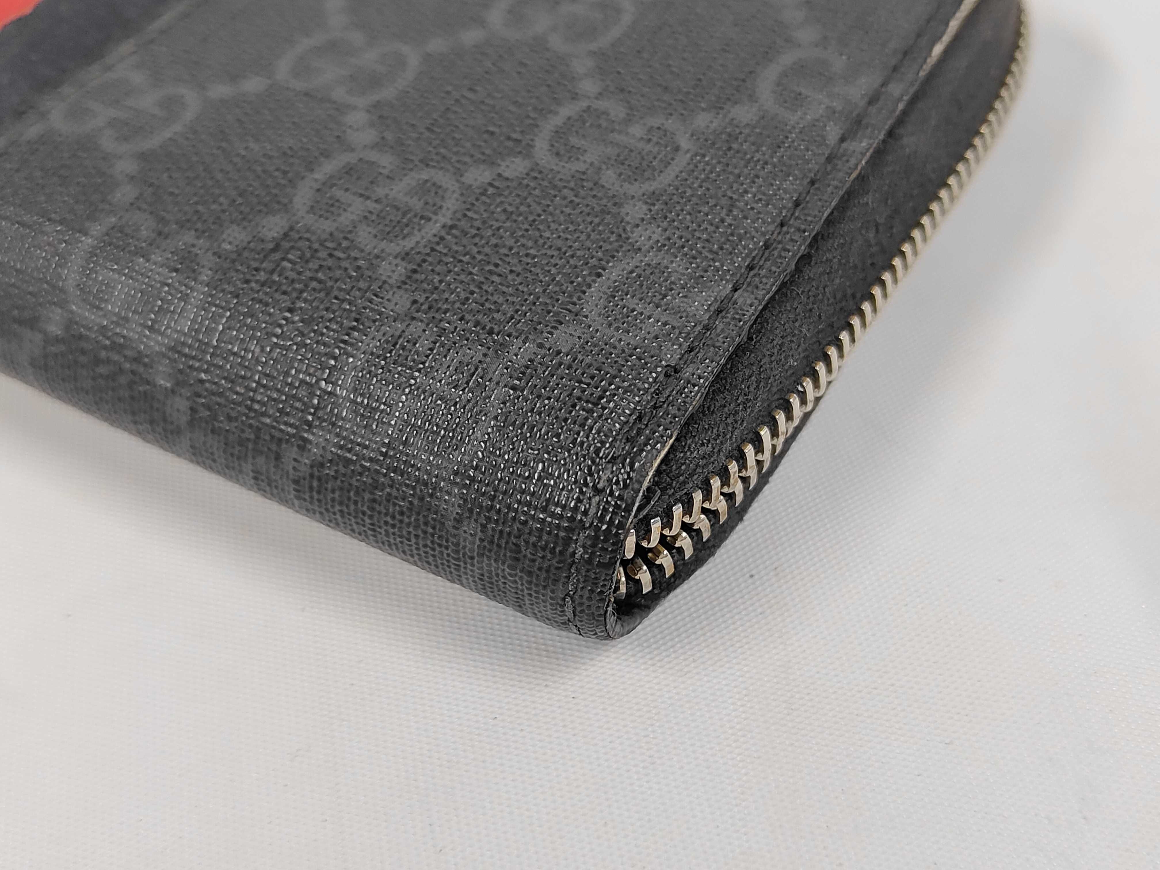 GG Supreme Sherry Long Wallet, Round, PVC, Black, 408831 — view 4