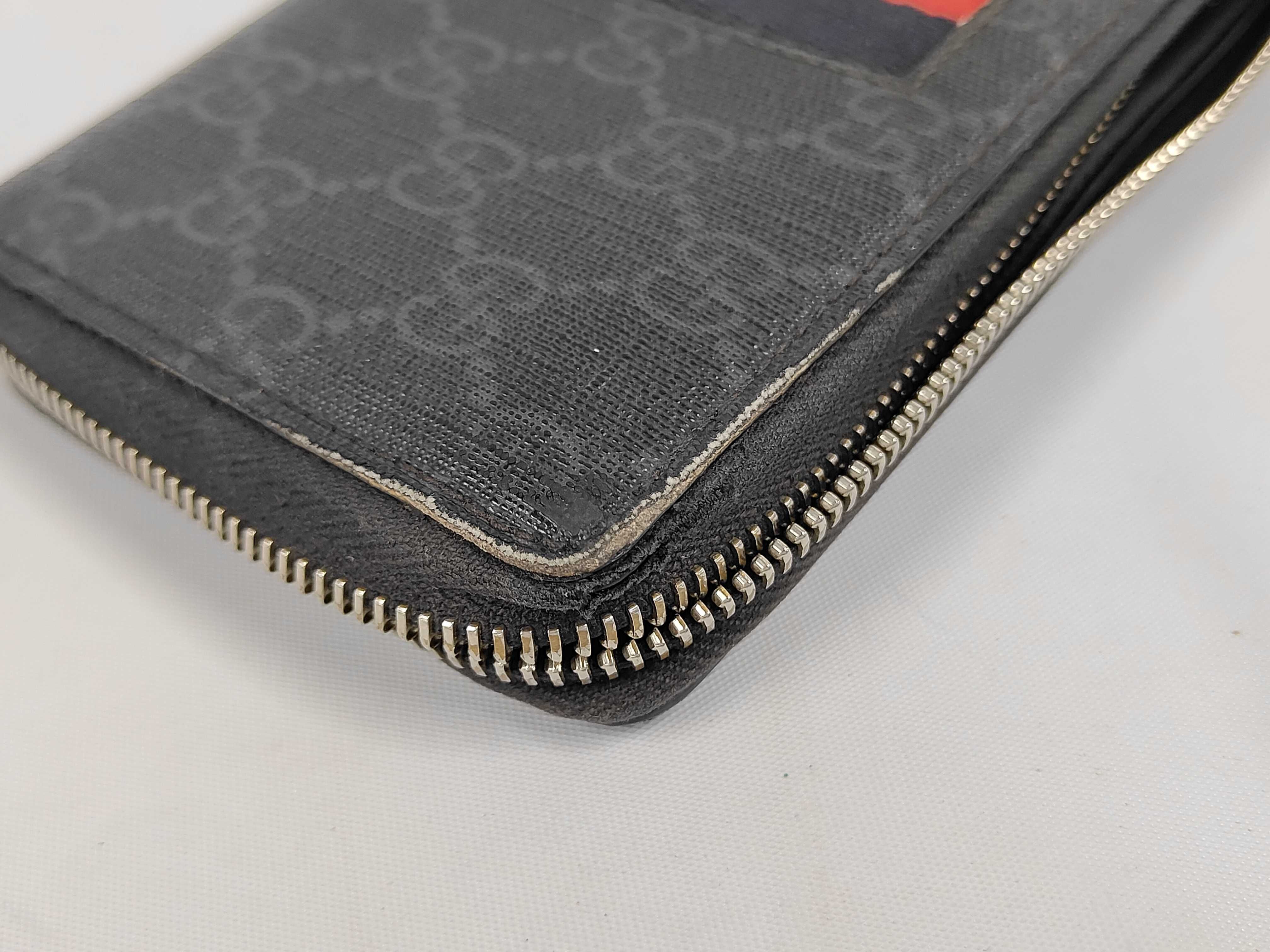 GG Supreme Sherry Long Wallet, Round, PVC, Black, 408831 — view 5