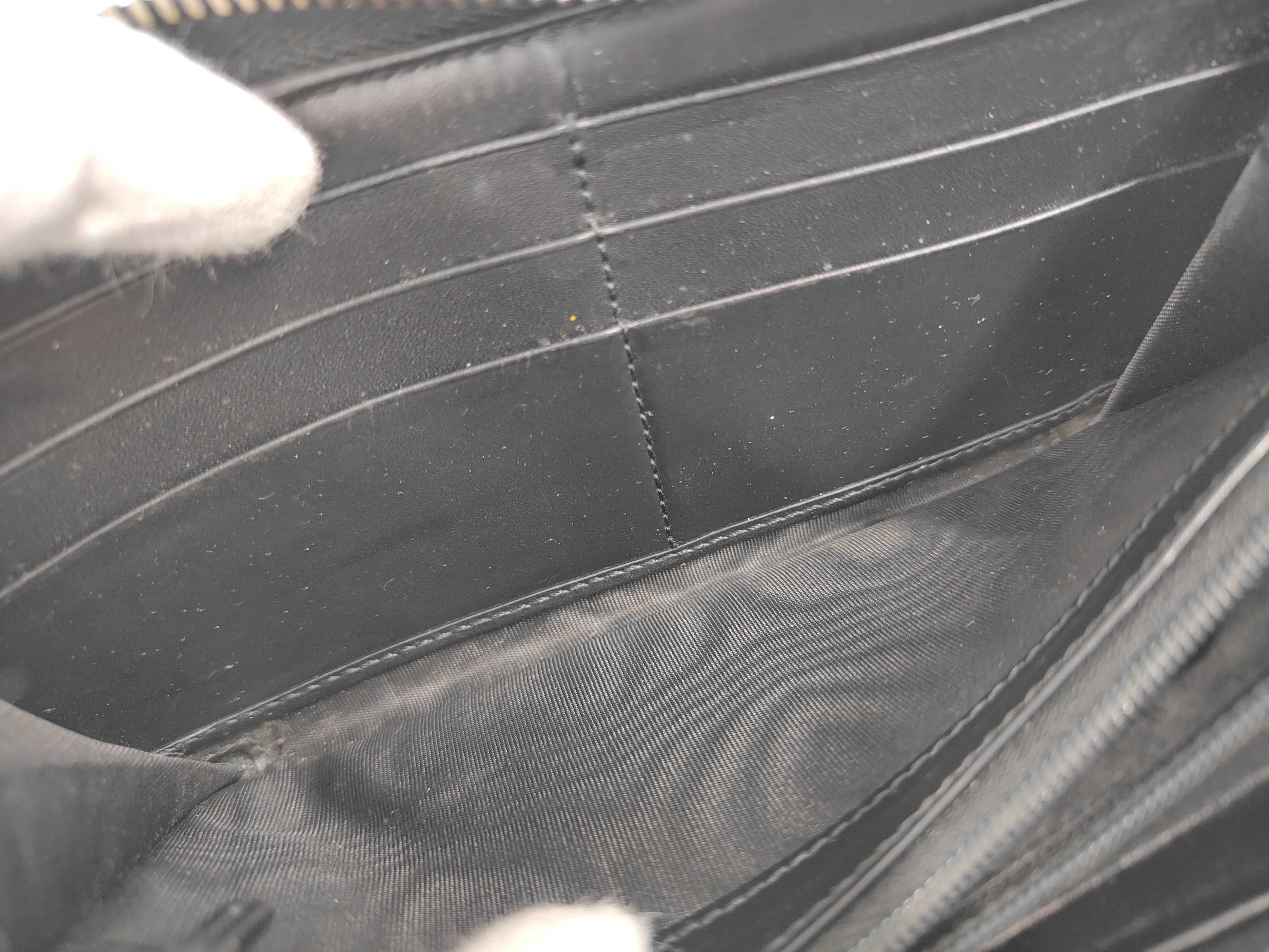 GG Supreme Sherry Long Wallet, Round, PVC, Black, 408831 — view 7