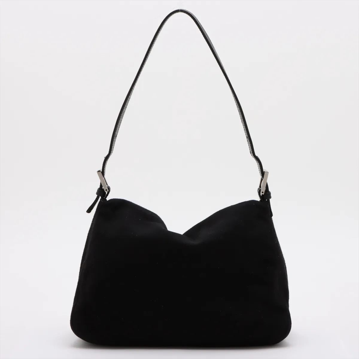 Mamma Bucket Felt x Leather Shoulder Bag Black — view 2