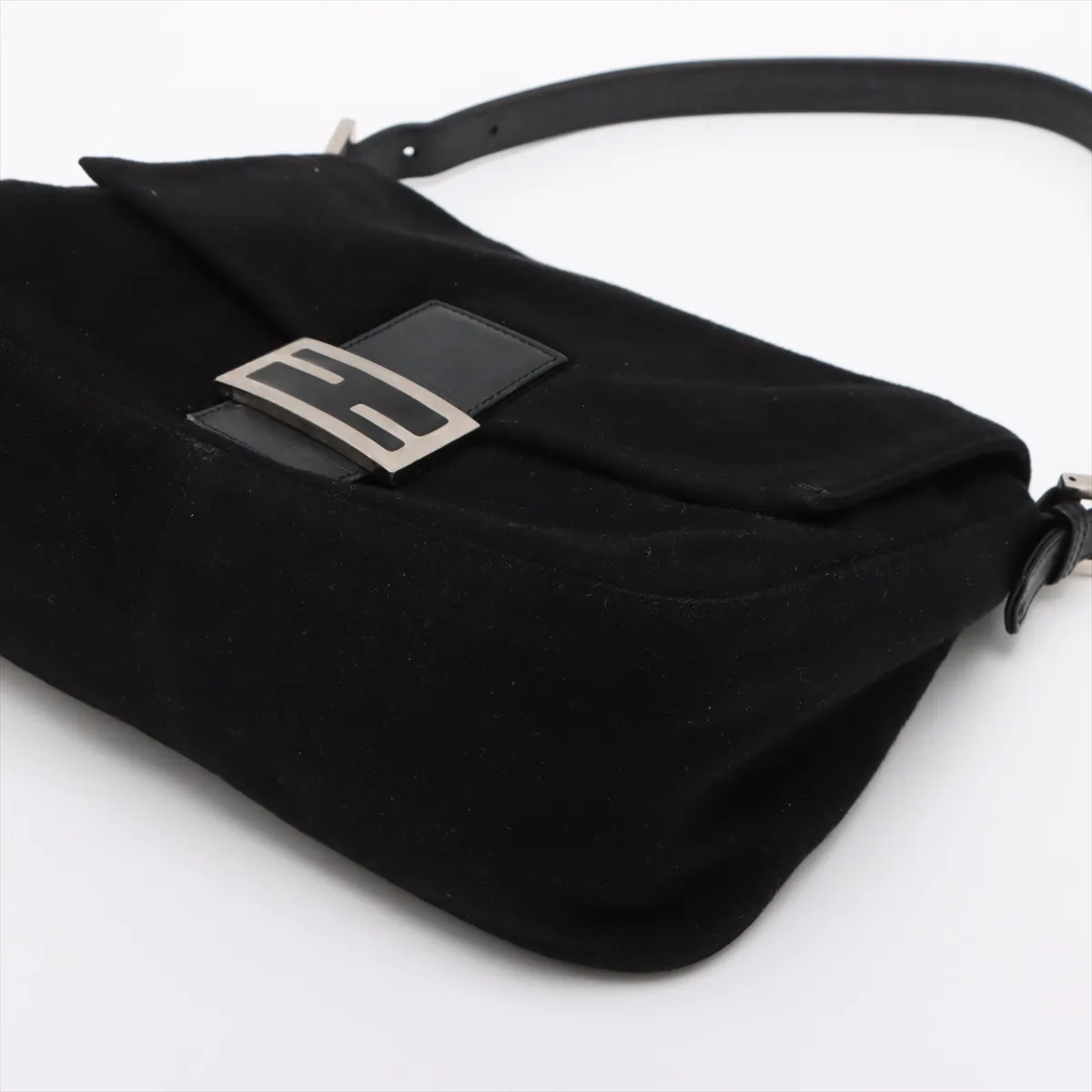 Mamma Bucket Felt x Leather Shoulder Bag Black — view 3