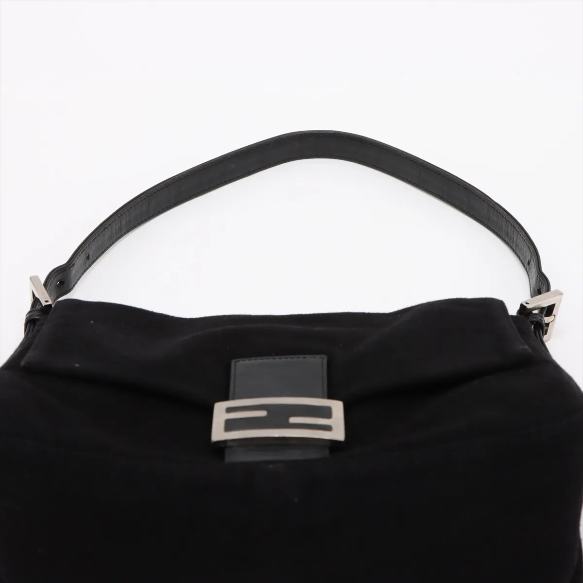 Mamma Bucket Felt x Leather Shoulder Bag Black — view 6