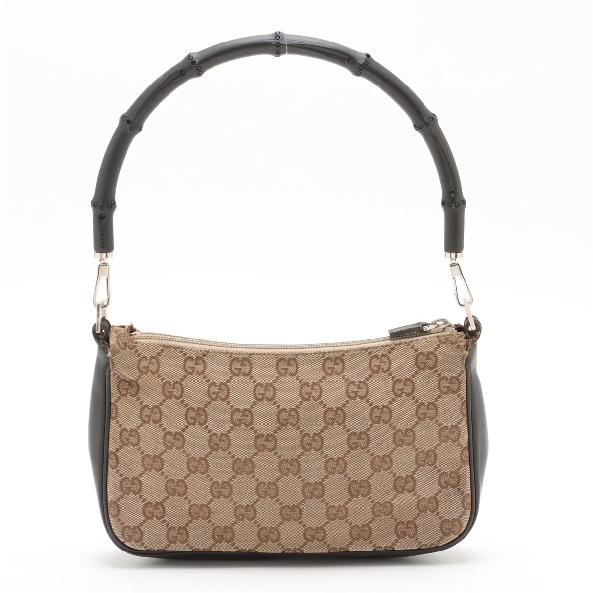 GG Canvas Bamboo Canvas x Leather Shoulder Bag Beige x Brown — view 2