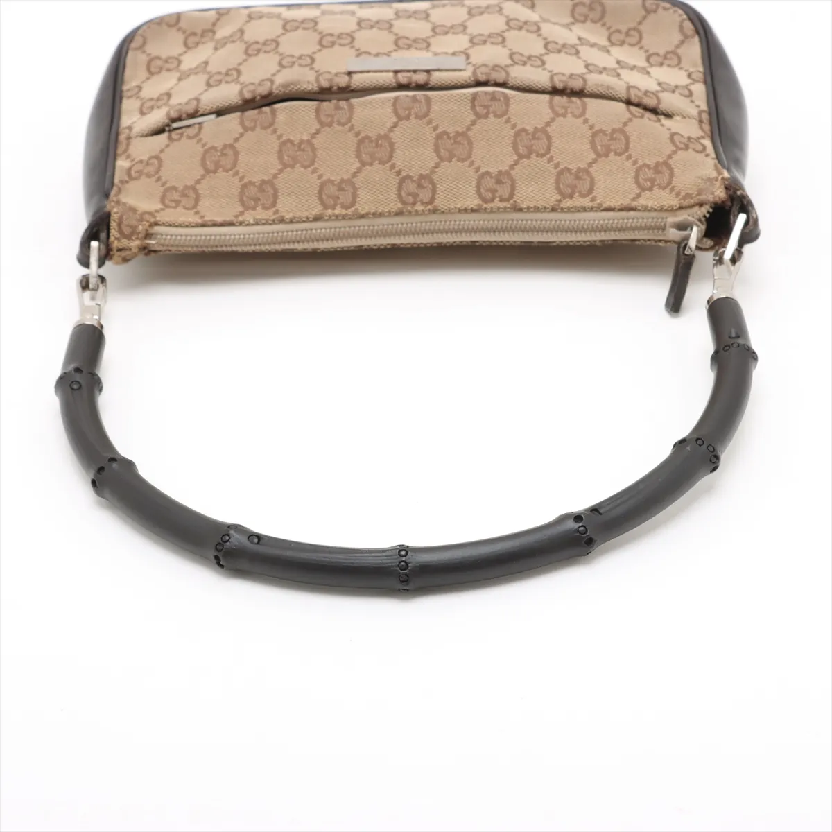 GG Canvas Bamboo Canvas x Leather Shoulder Bag Beige x Brown — view 5