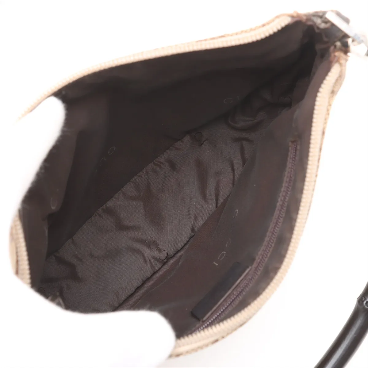 GG Canvas Bamboo Canvas x Leather Shoulder Bag Beige x Brown — view 7
