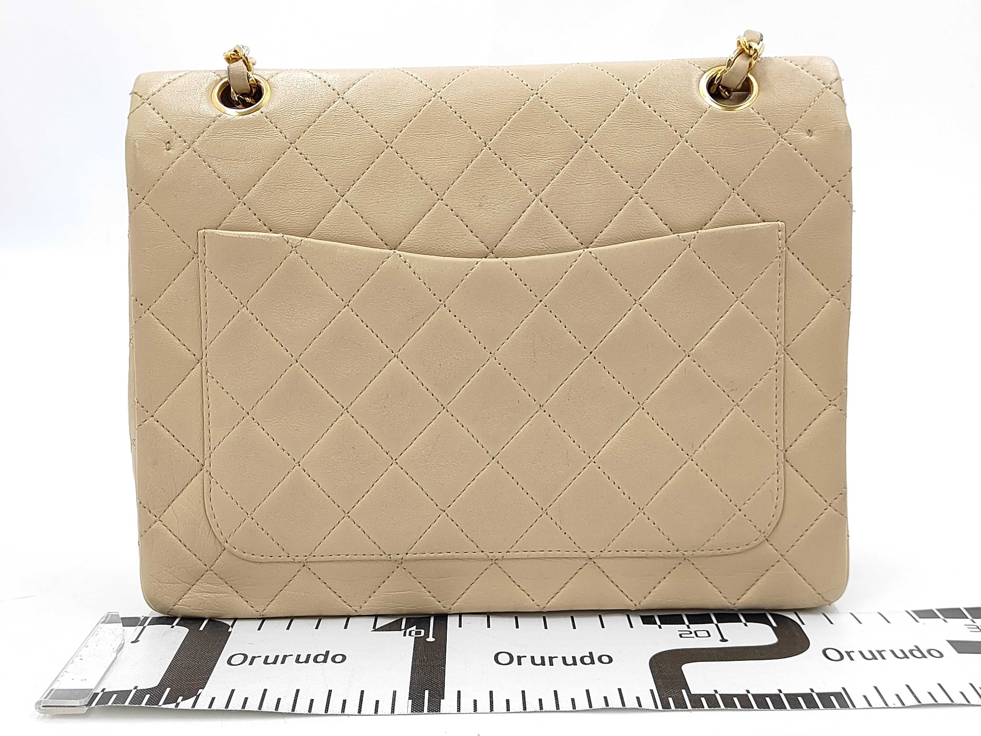 Double Flap Shoulder Bag, Medium, Beige, No. 1 — view 2