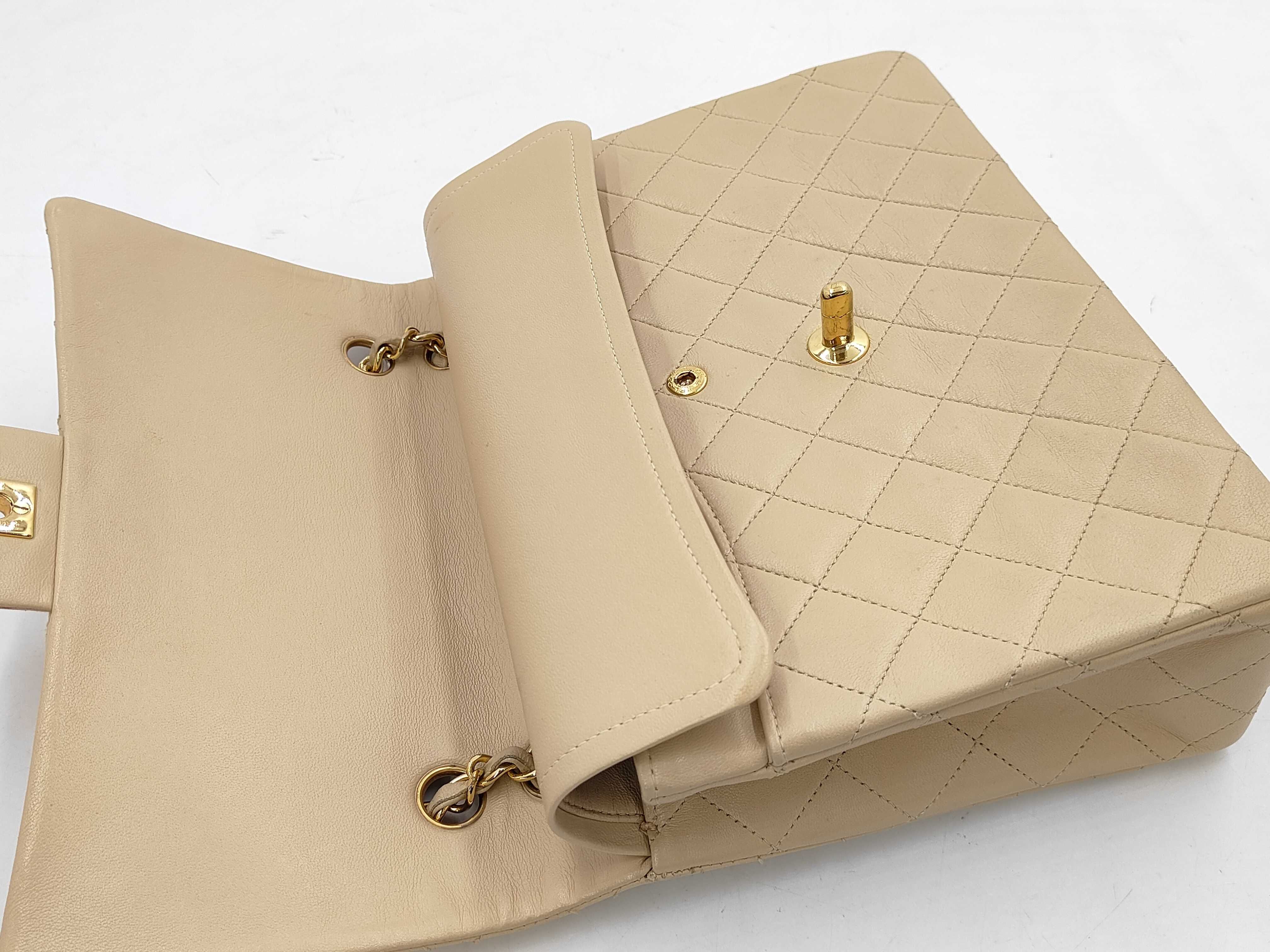 Double Flap Shoulder Bag, Medium, Beige, No. 1 — view 11