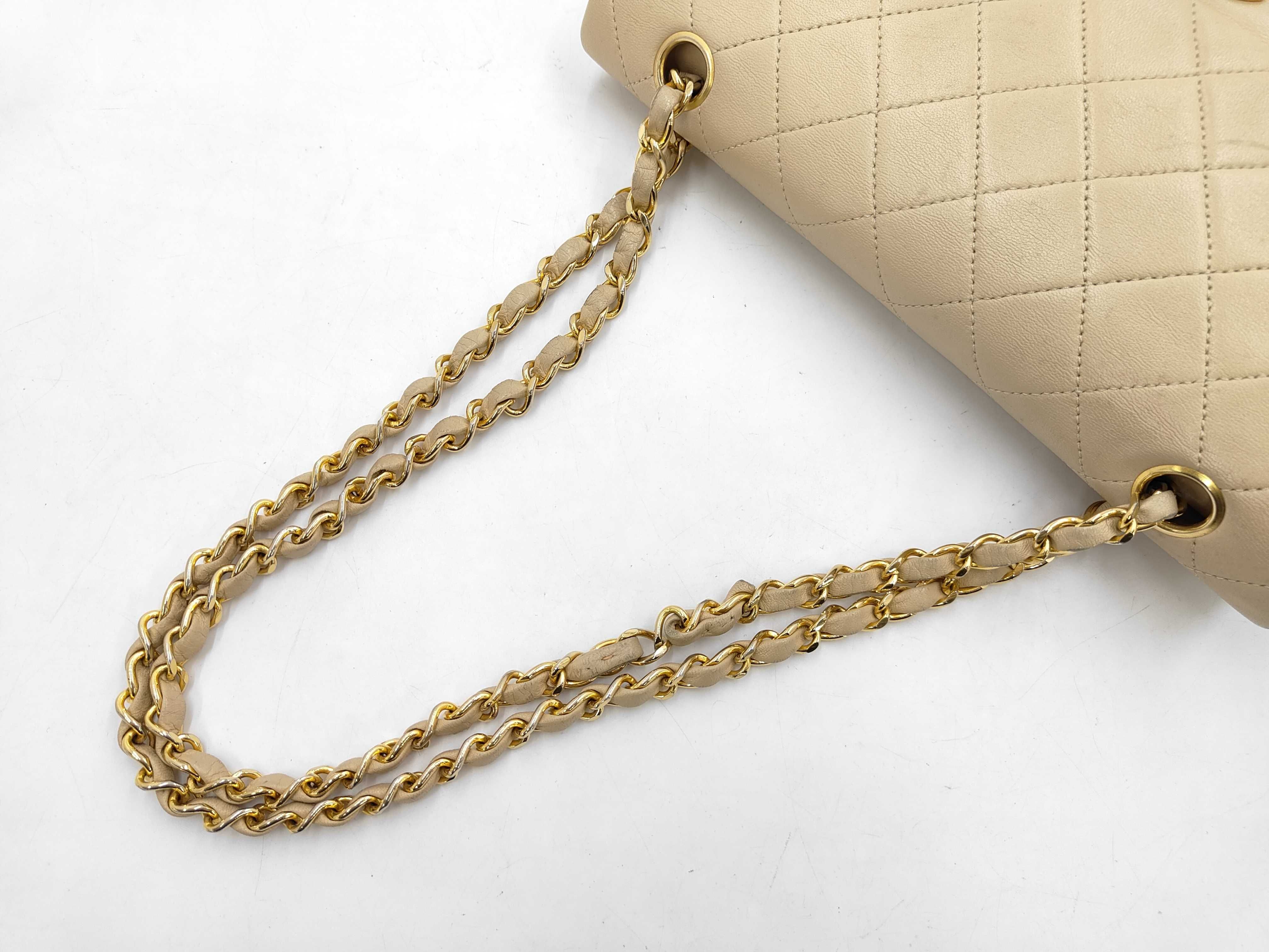 Double Flap Shoulder Bag, Medium, Beige, No. 1 — view 6
