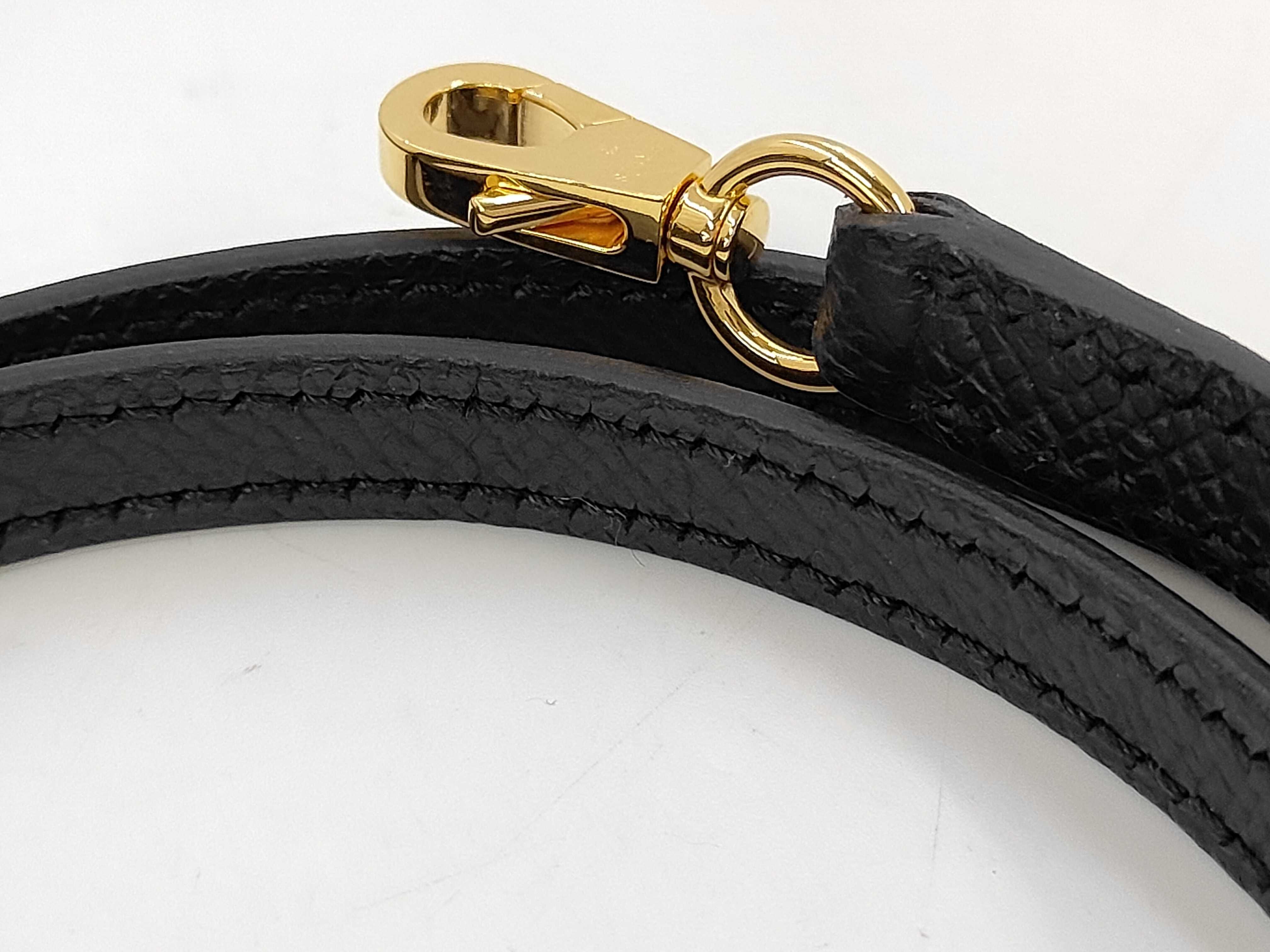 Mini Kelly W engraved gold Epson black handbag — view 13