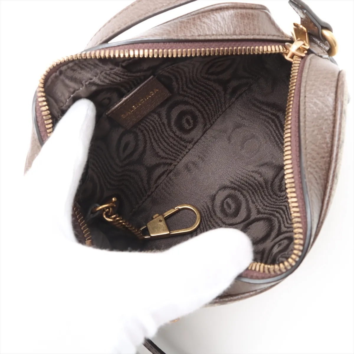 x Balenciaga The Hacker Project PVC x Leather Shoulder Bag Beige x Brown 680128 — view 8