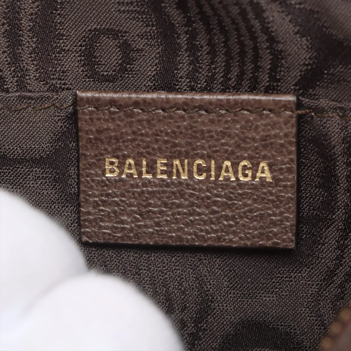 x Balenciaga The Hacker Project PVC x Leather Shoulder Bag Beige x Brown 680128 — view 9