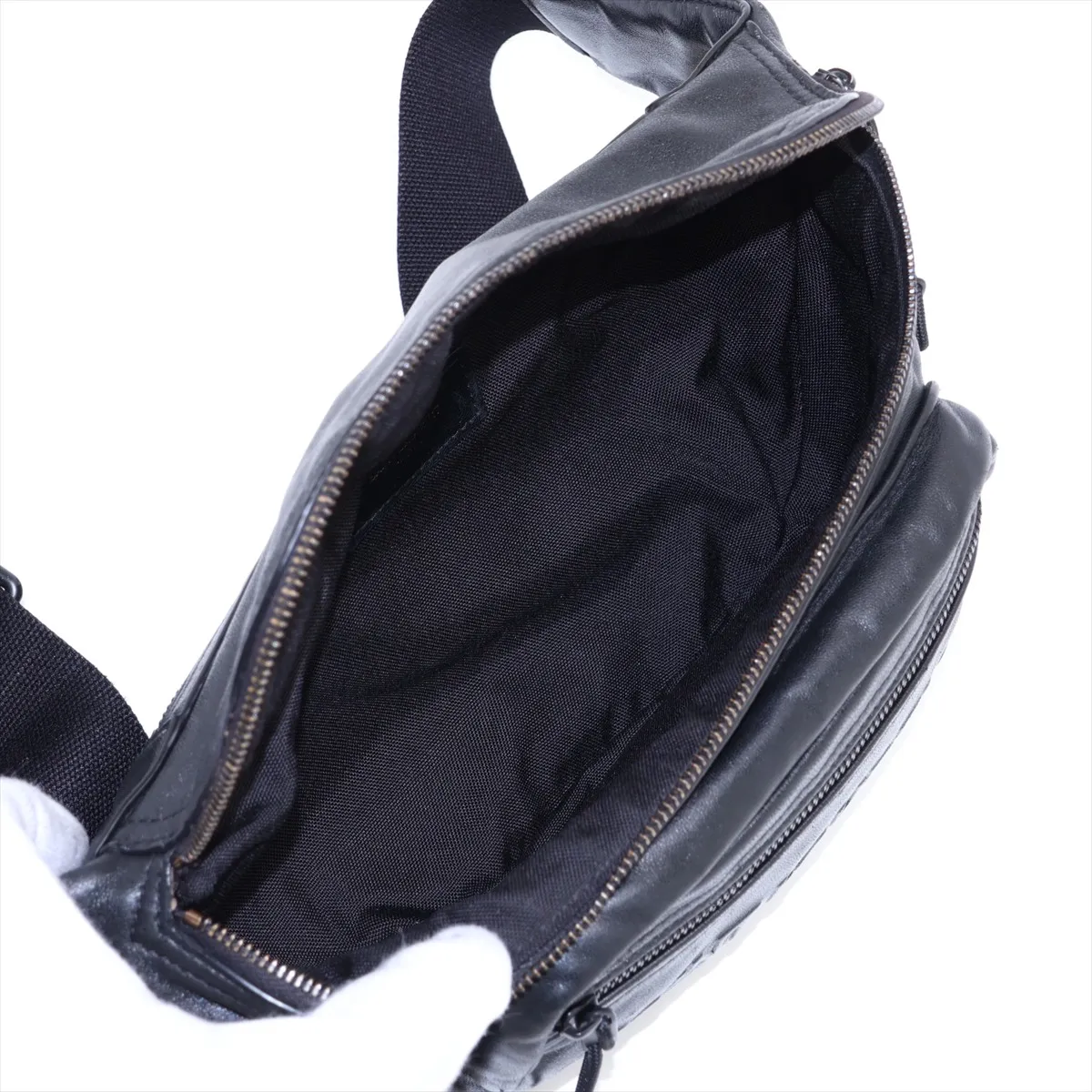 Nux 581375 Leather Waist Pouch, Black — view 6